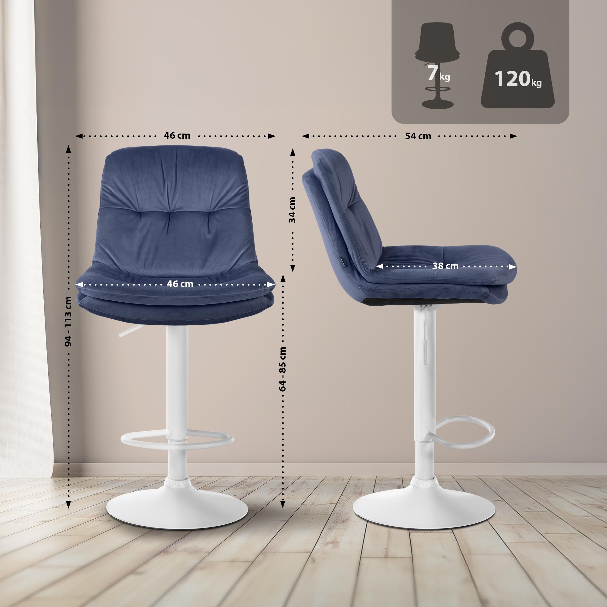 Tabouret de bar Laurel velours