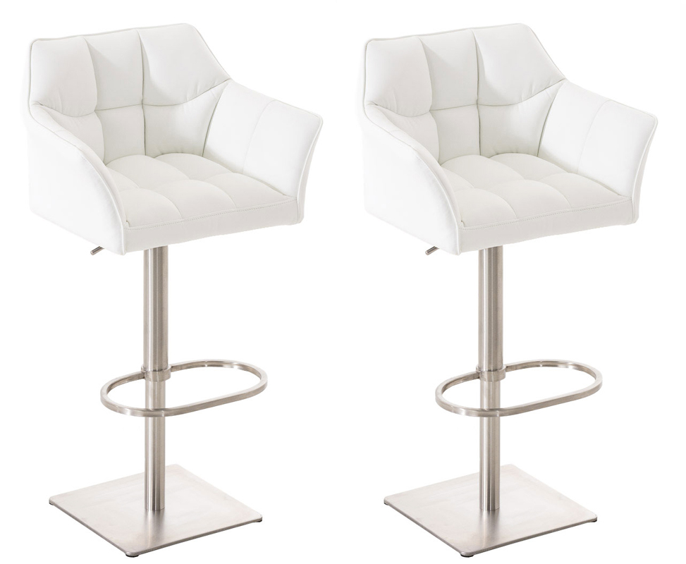 Lot de 2 tabourets de bar Damaso en similicuir