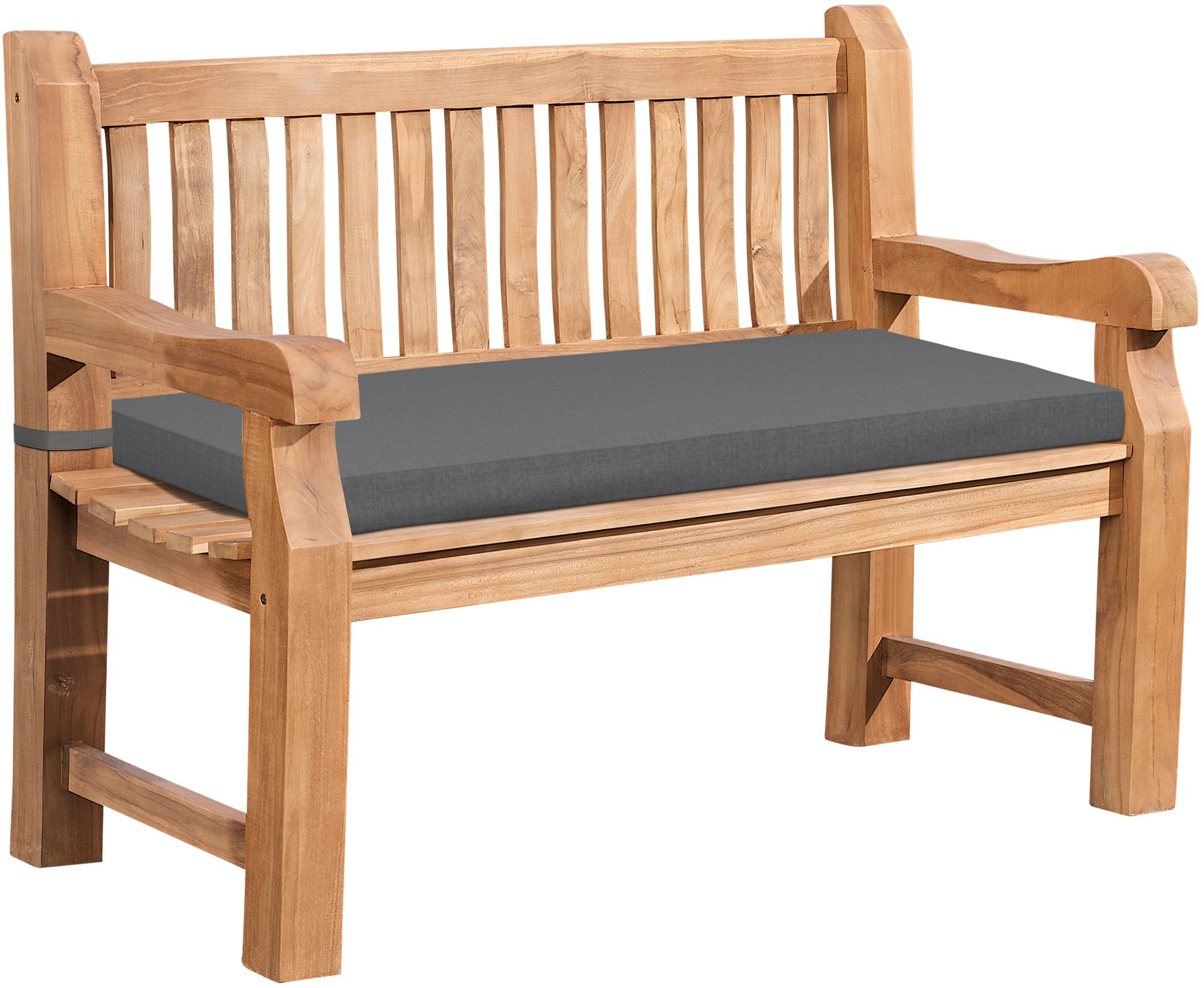 Banc de jardin en teck Daxon avec coussin d'assise