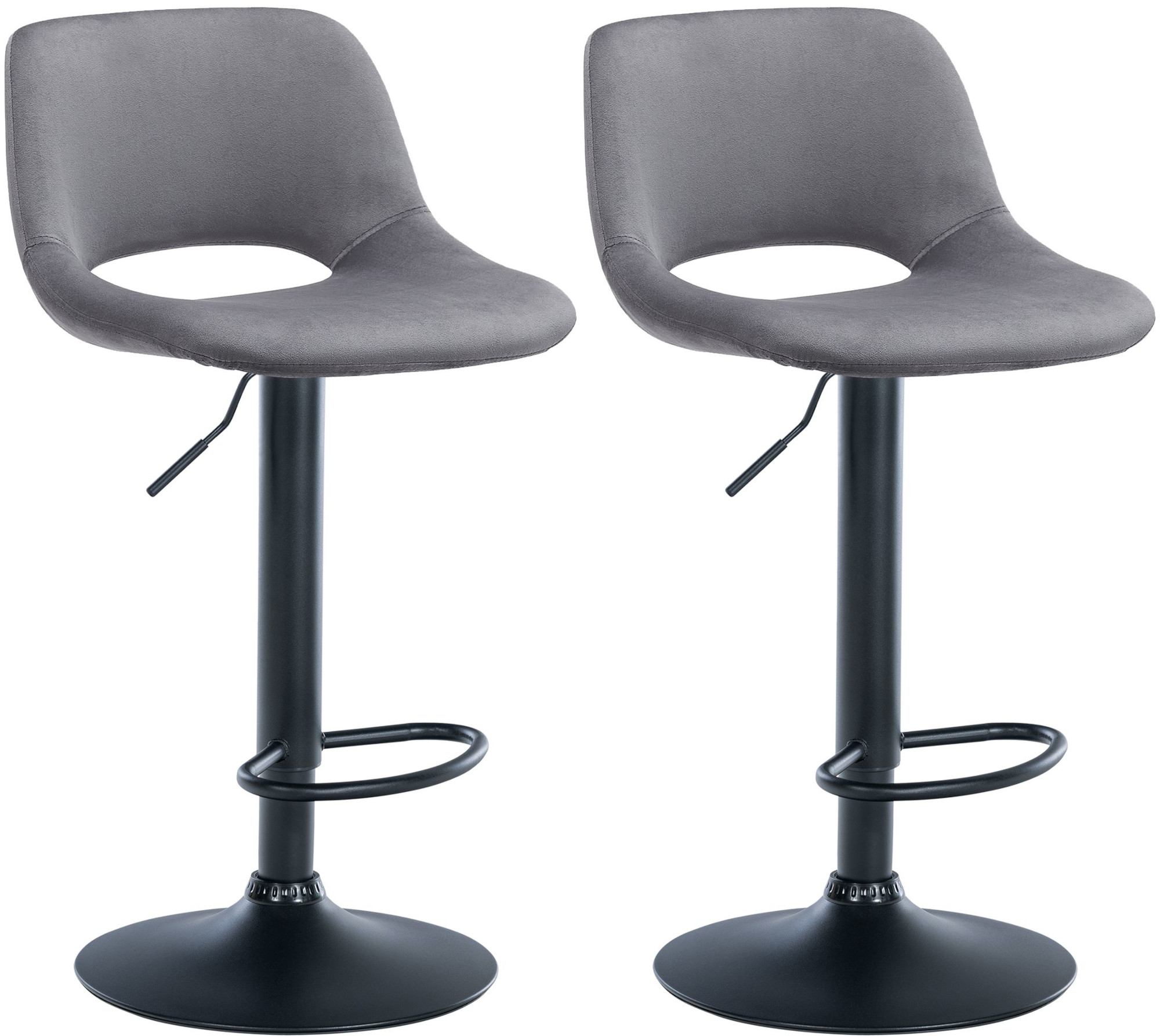Lot de 2 tabourets de bar Camden velours