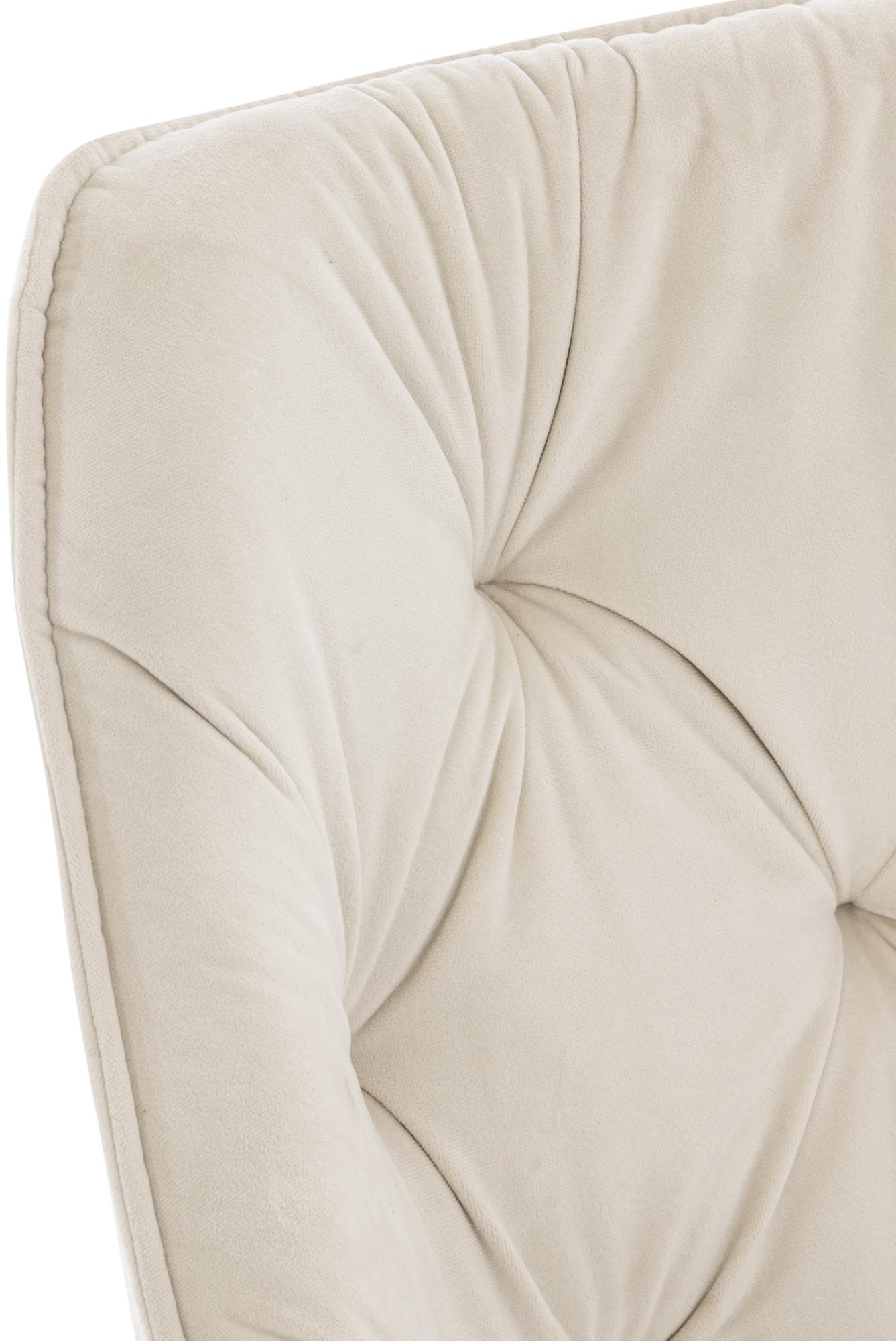 Lot de 4 Chaises de salle à manger Tanna en Velours Piètement en Métal noir