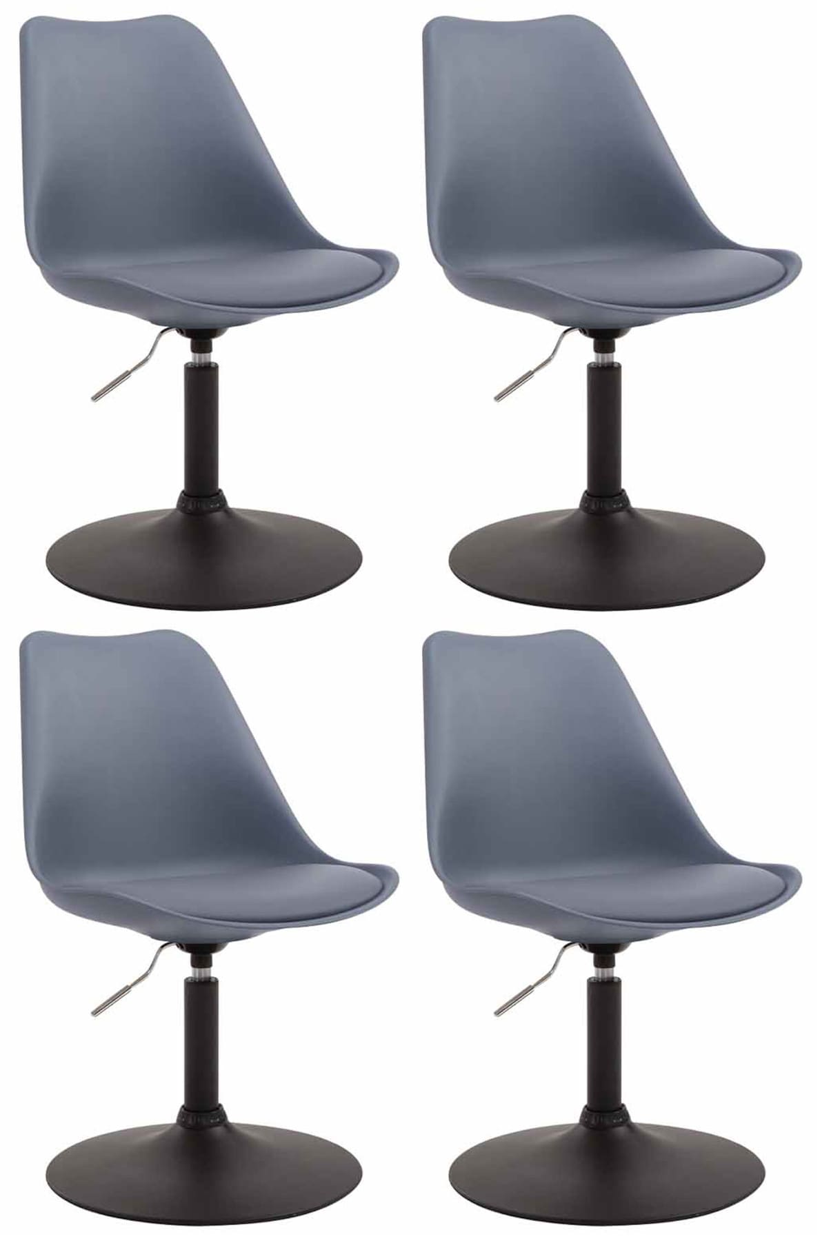 Lot de 4 Chaises de salle à manger Maverick en Plastique avec pied métal