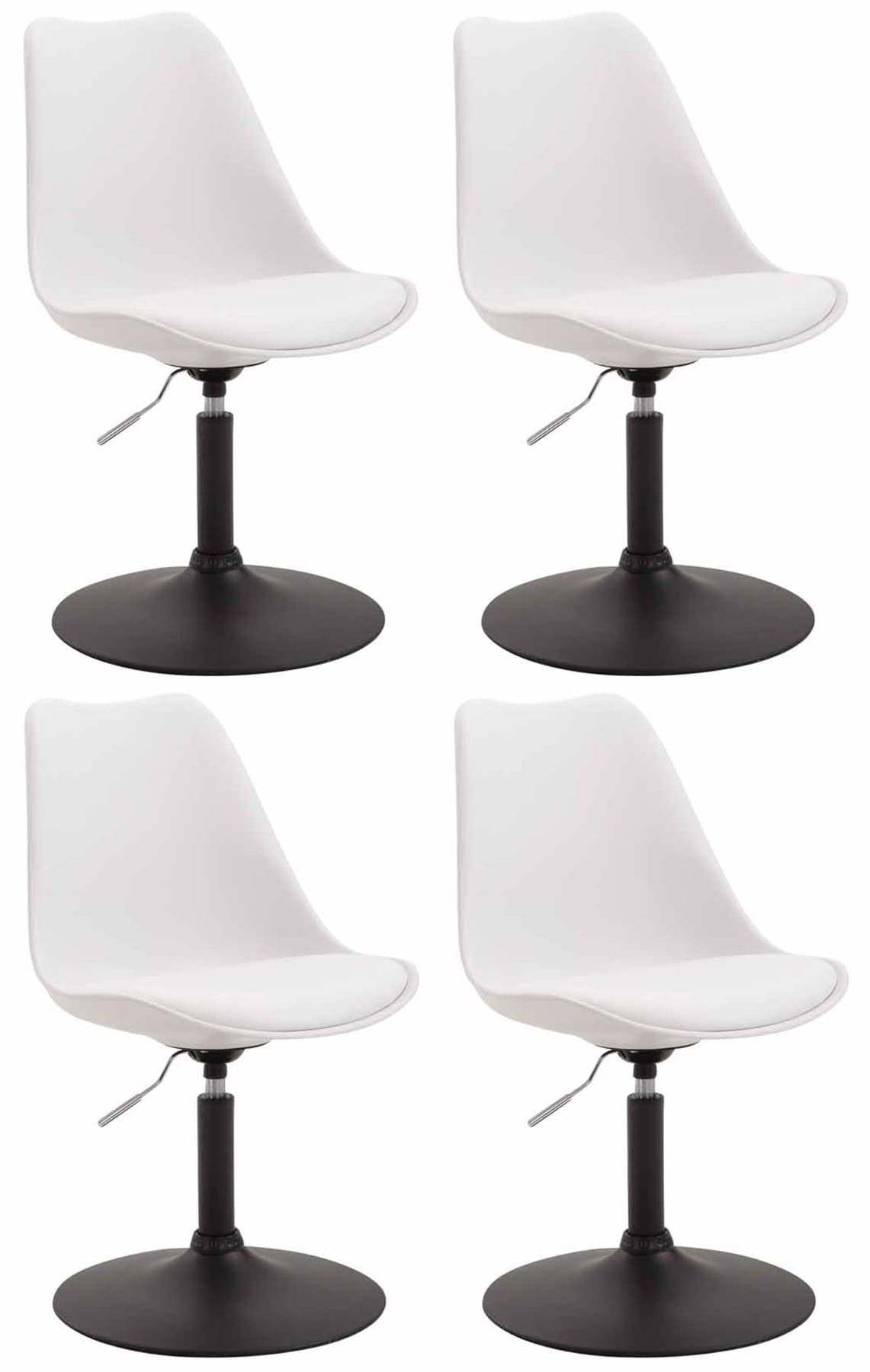 Lot de 4 Chaises de salle à manger Maverick en Plastique avec pied métal