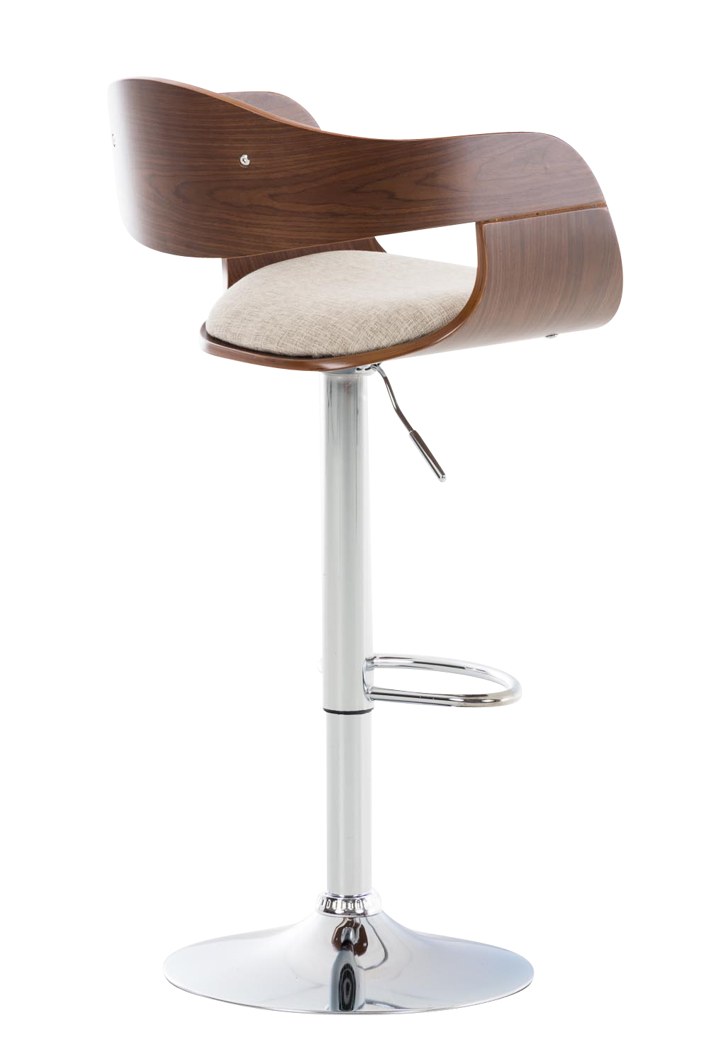 Lot de 2 tabourets de bar Kingston en tissu avec piètement en métal aspect chromé