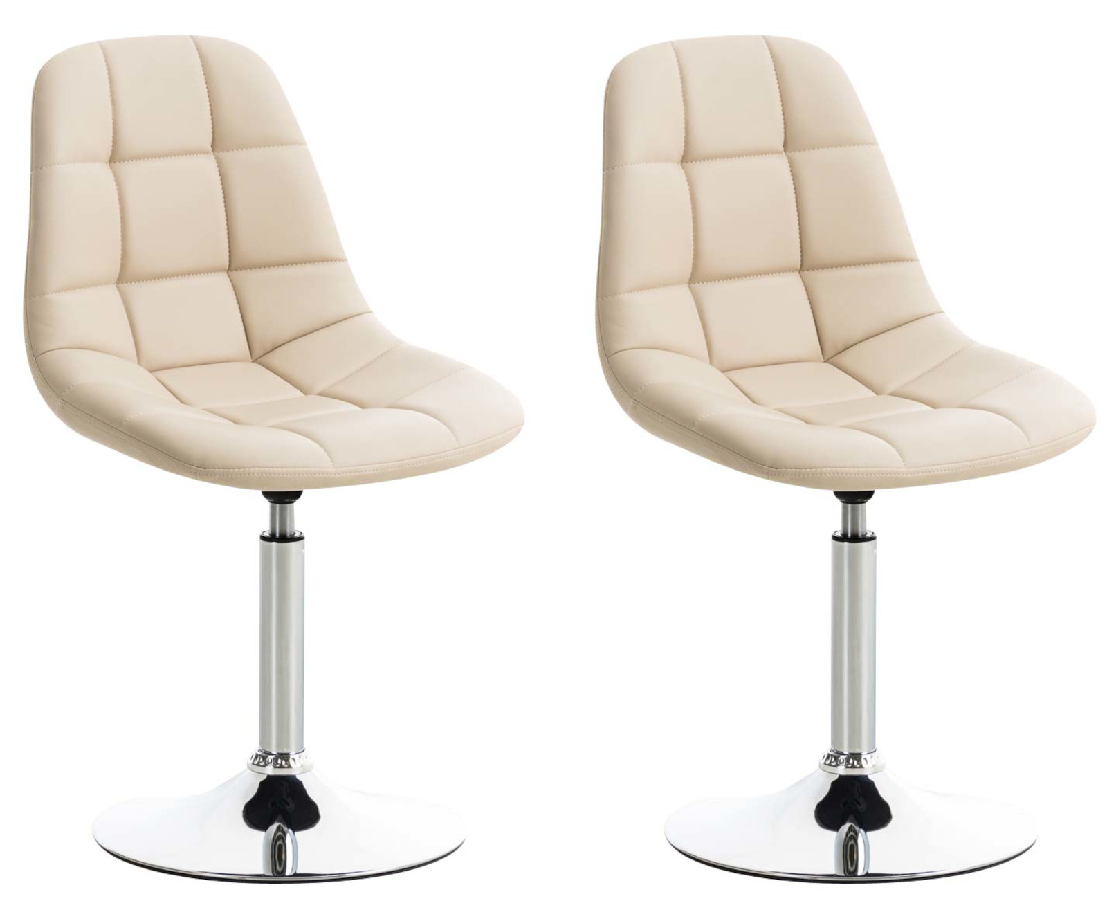Lot de 2 chaises lounge pivotantes Emil en similicuir avec pied en métal