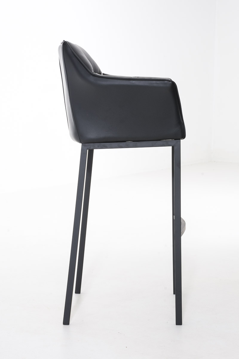 Ensemble de 2 tabourets de bar Damaso en similicuir avec piétement en métal