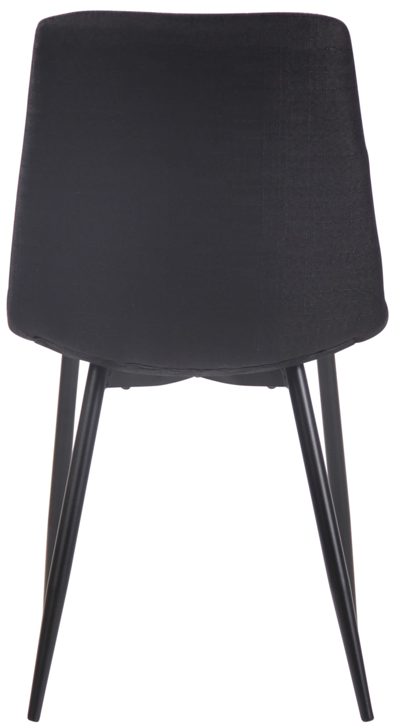 Lot de 4 chaises de salle à manger Telde en tissu avec Piètement en Métal noir mat