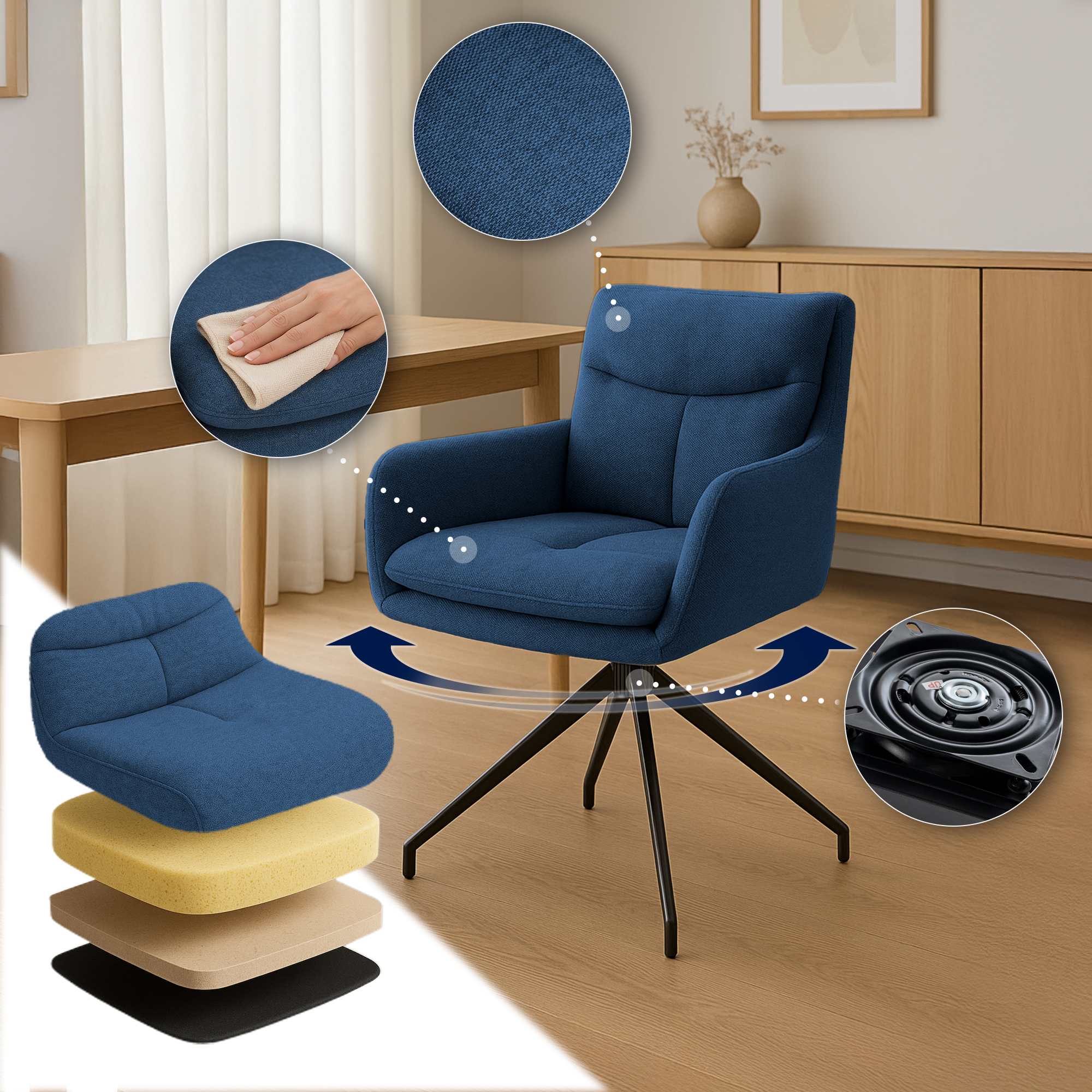 Chaise de salle à manger Somers Tissu