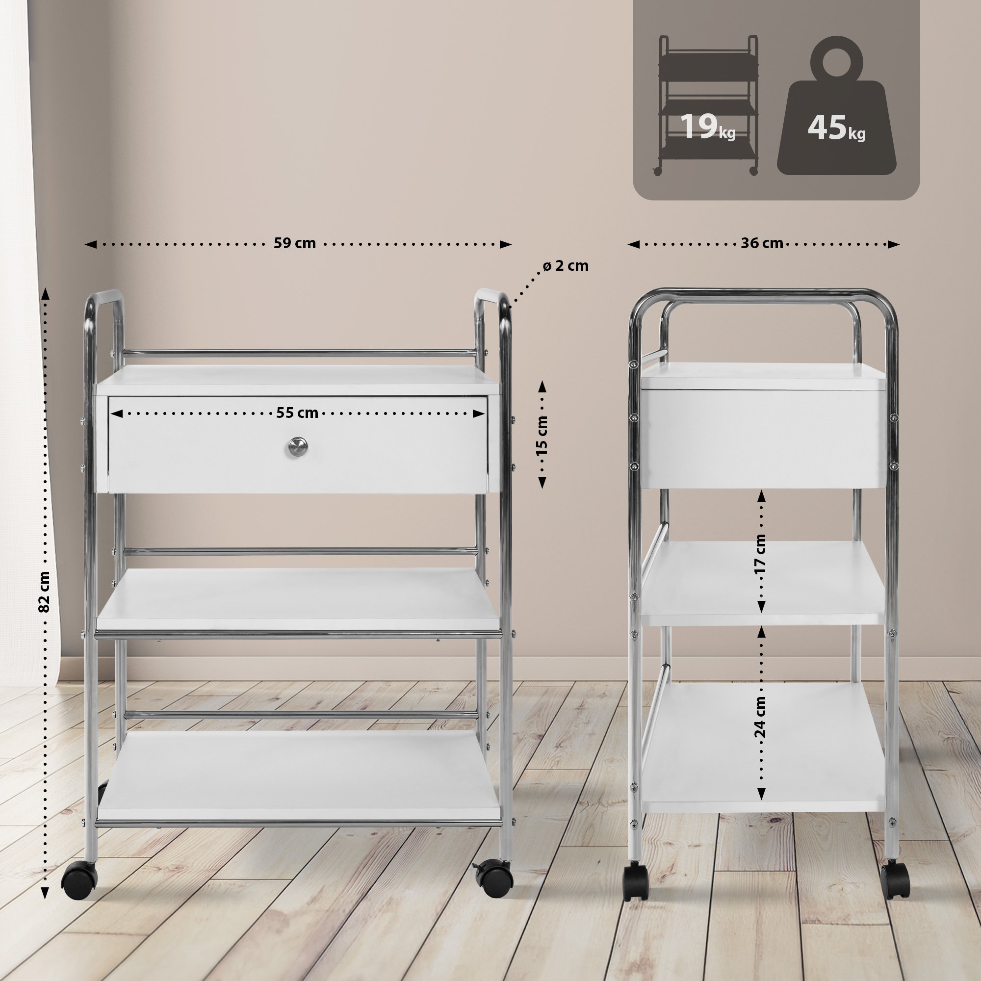Chariot pour appareils cosmétiques PL912