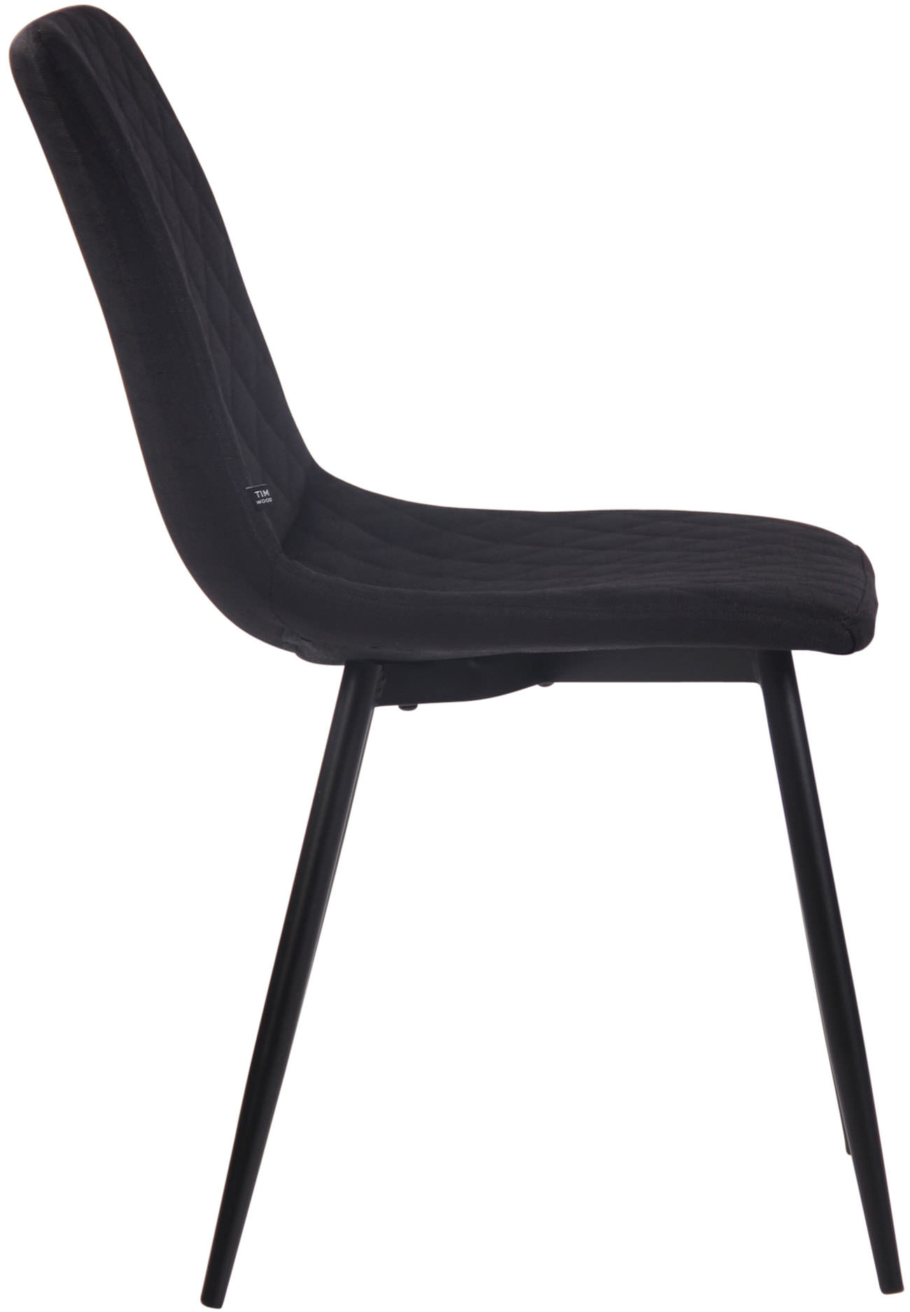 Lot de 4 chaises de salle à manger Telde en tissu avec Piètement en Métal noir mat