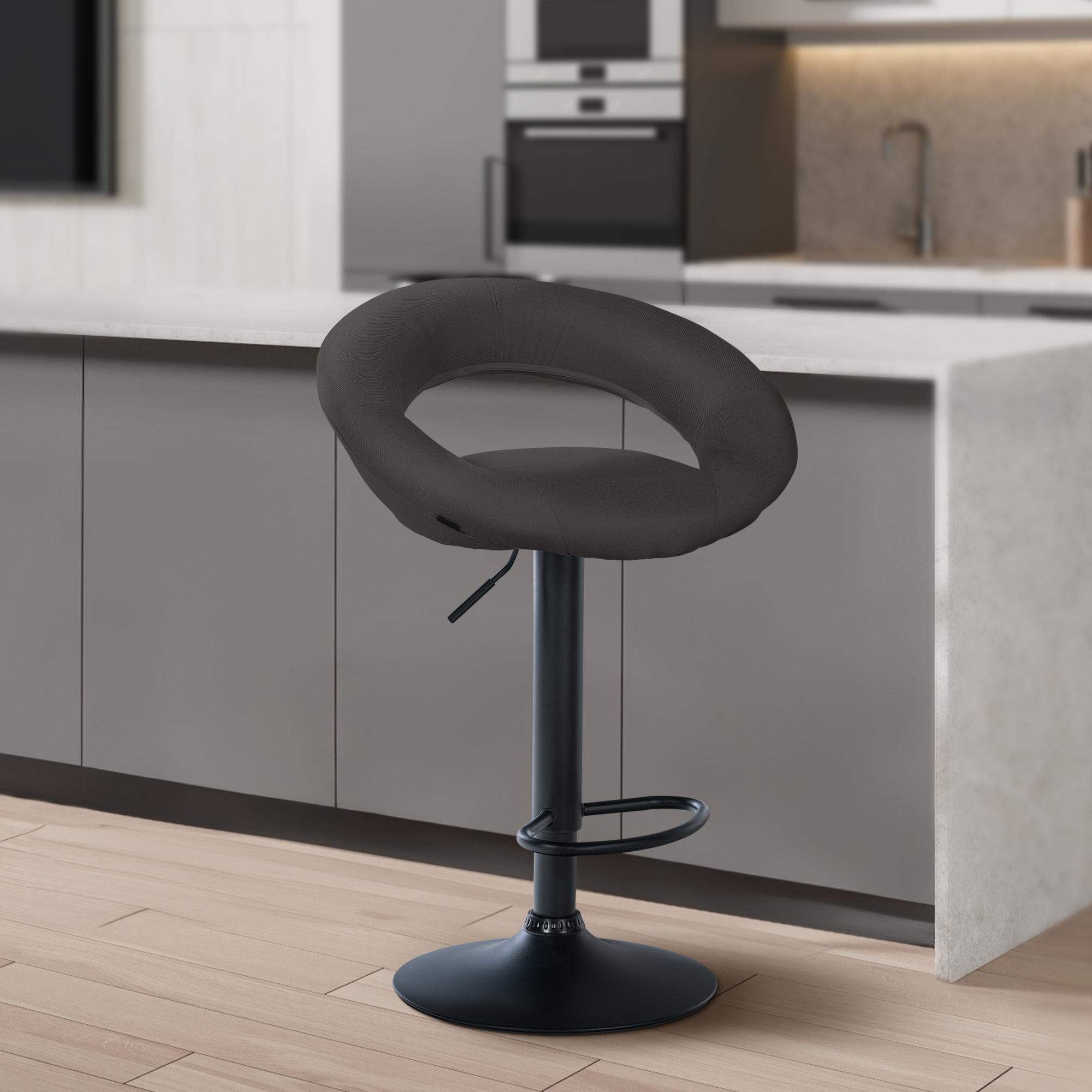 Lot de 2 tabourets de bar Olinda tissu