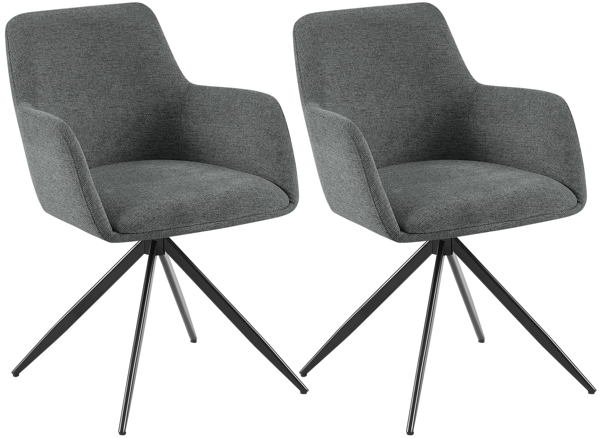 Lot de 2 chaises de salle a manger Olema en tissu