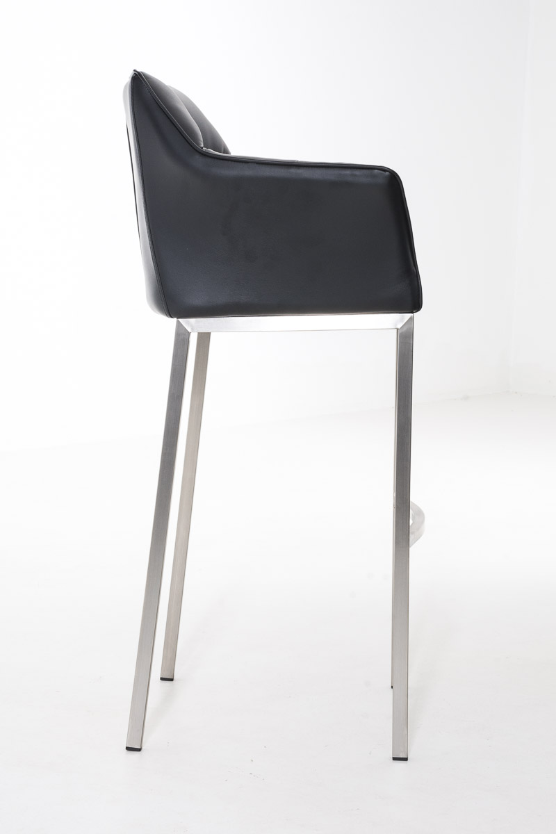 Ensemble de 2 tabourets de bar Damaso en similicuir avec piétement en métal