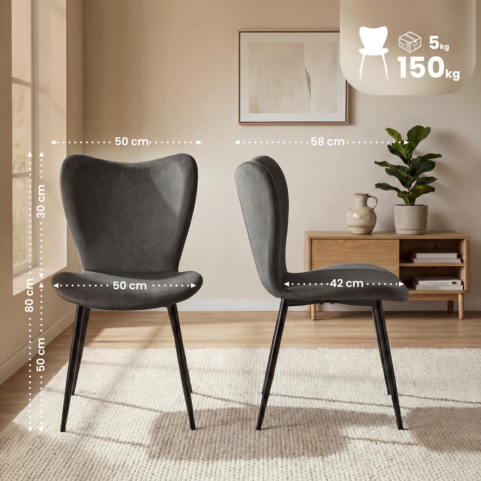 Lot de 2 Chaises de Salle a Manger Maika