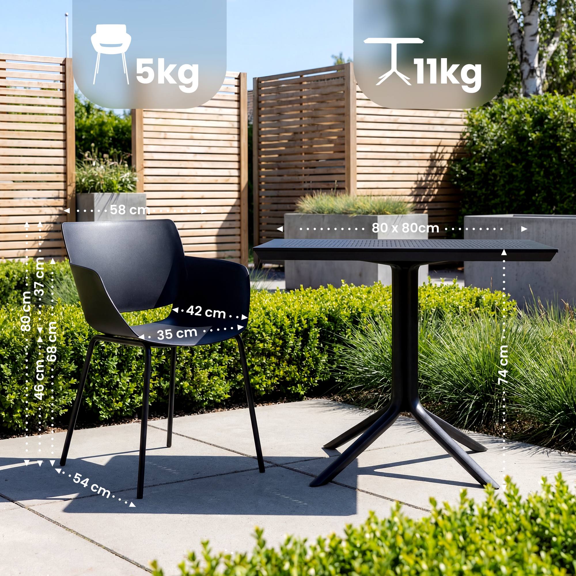 Salon de jardin Lirra avec 4 chaises