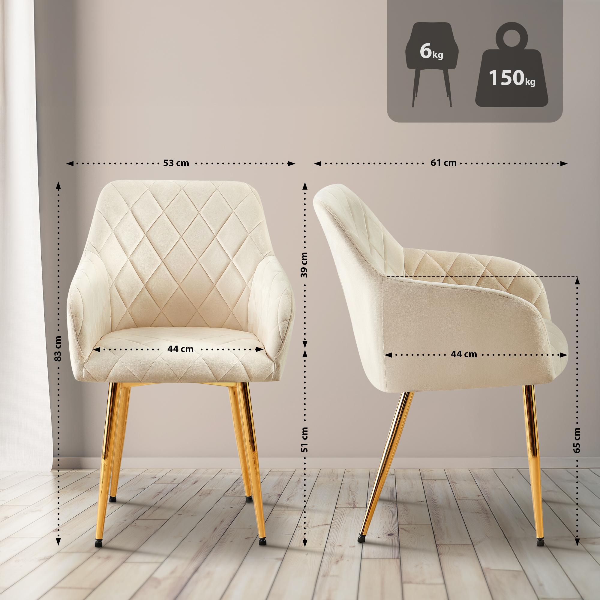 Chaise de salle à manger Monett Velours