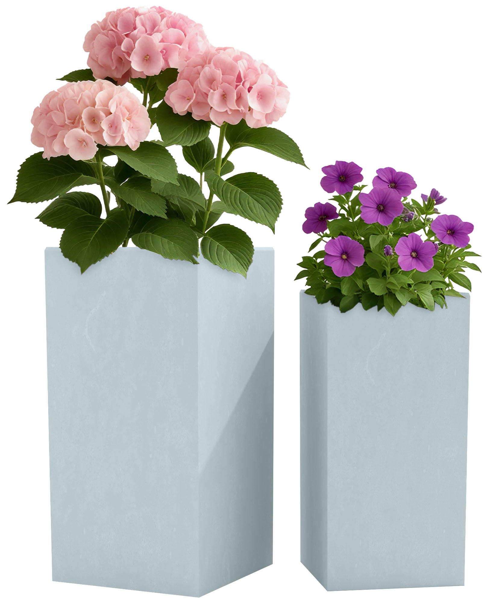 Set de 2 bacs à plantes carrés 3