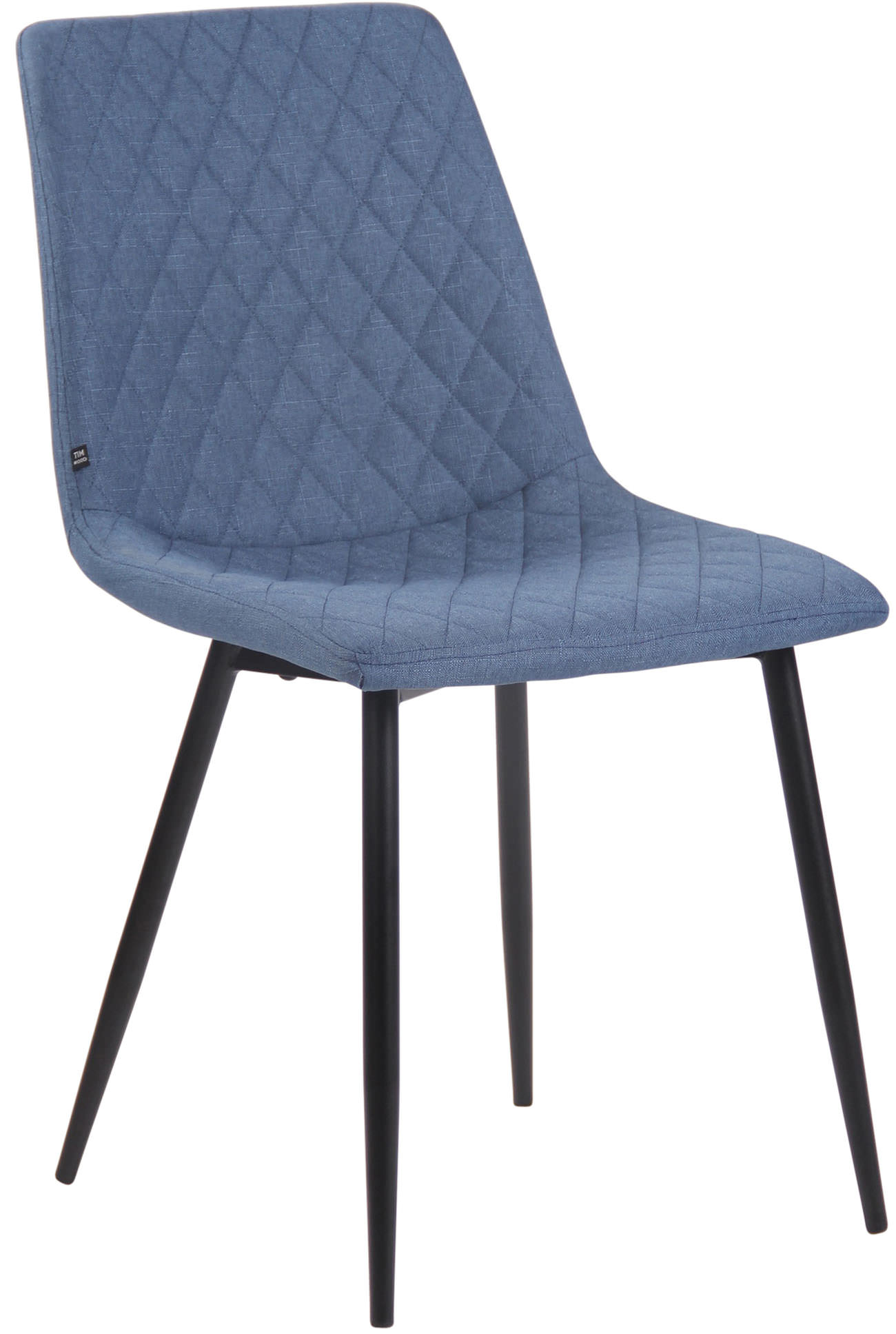 Chaise de salle à manger Telde en tissu avec Piètement en Métal noir mat