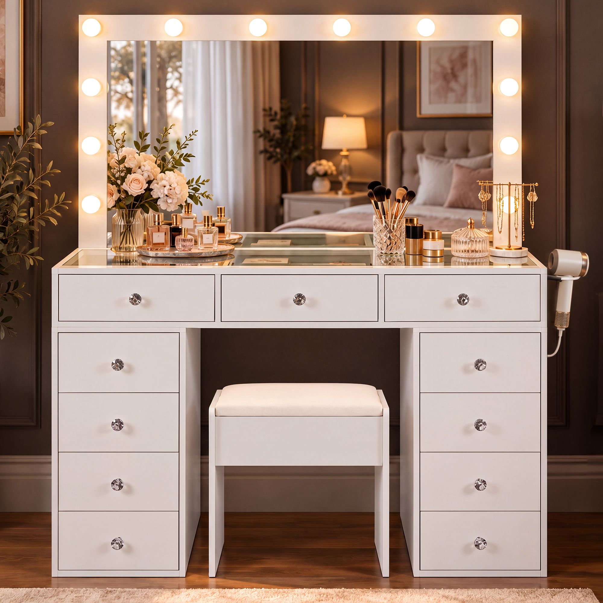 Coiffeuse Arelia avec tabouret