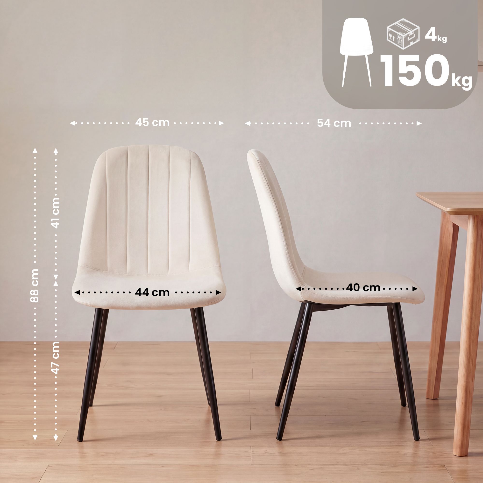 Chaise de salle a manger Baxter en velours