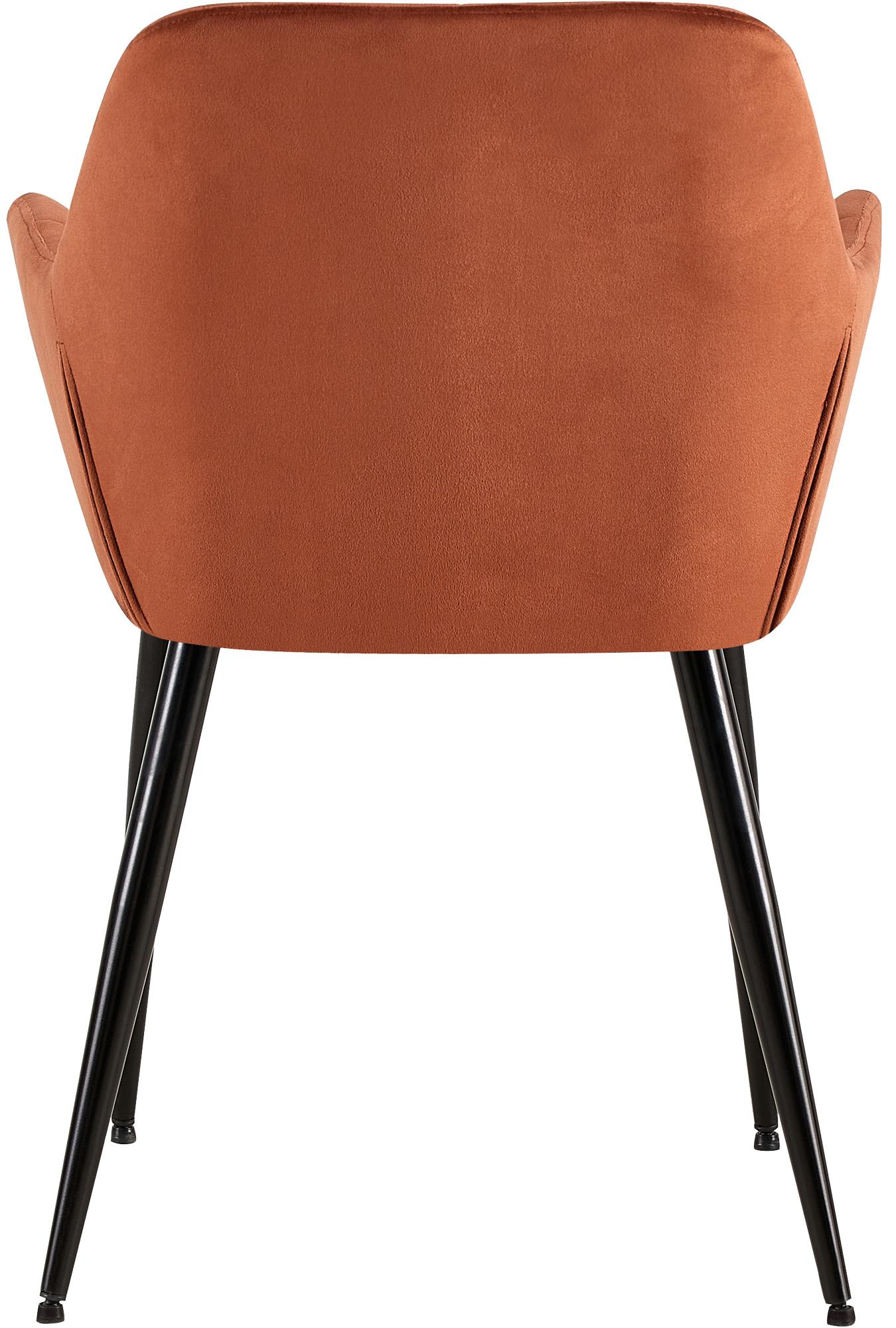 Chaise de salle à manger Emia en Velours avec Piètement en Métal noir