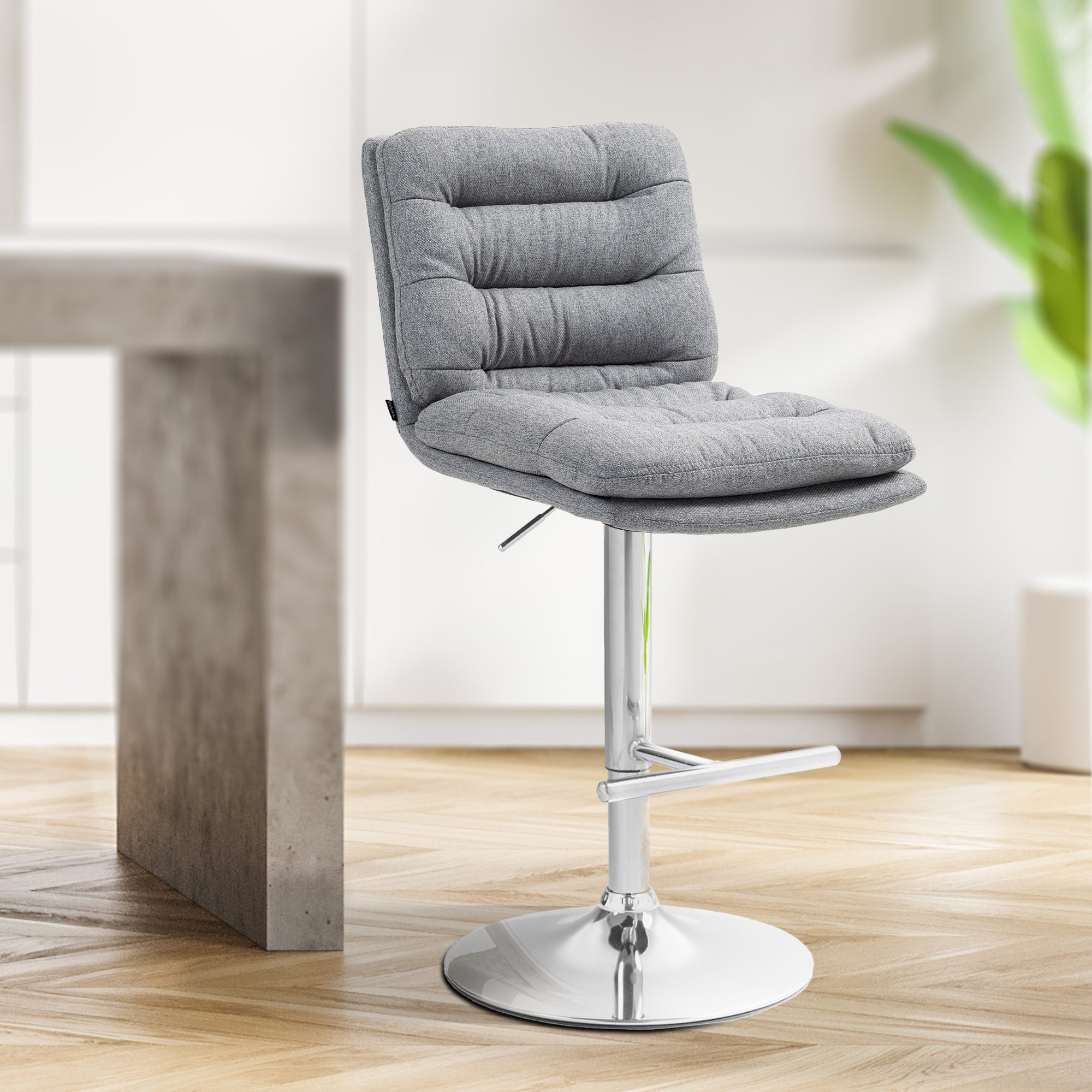 Lot de 2 tabourets de bar Damar tissu