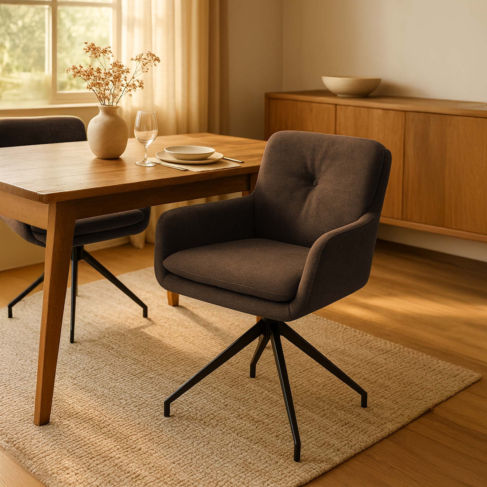 Chaise de salle à manger Pickett en tissu