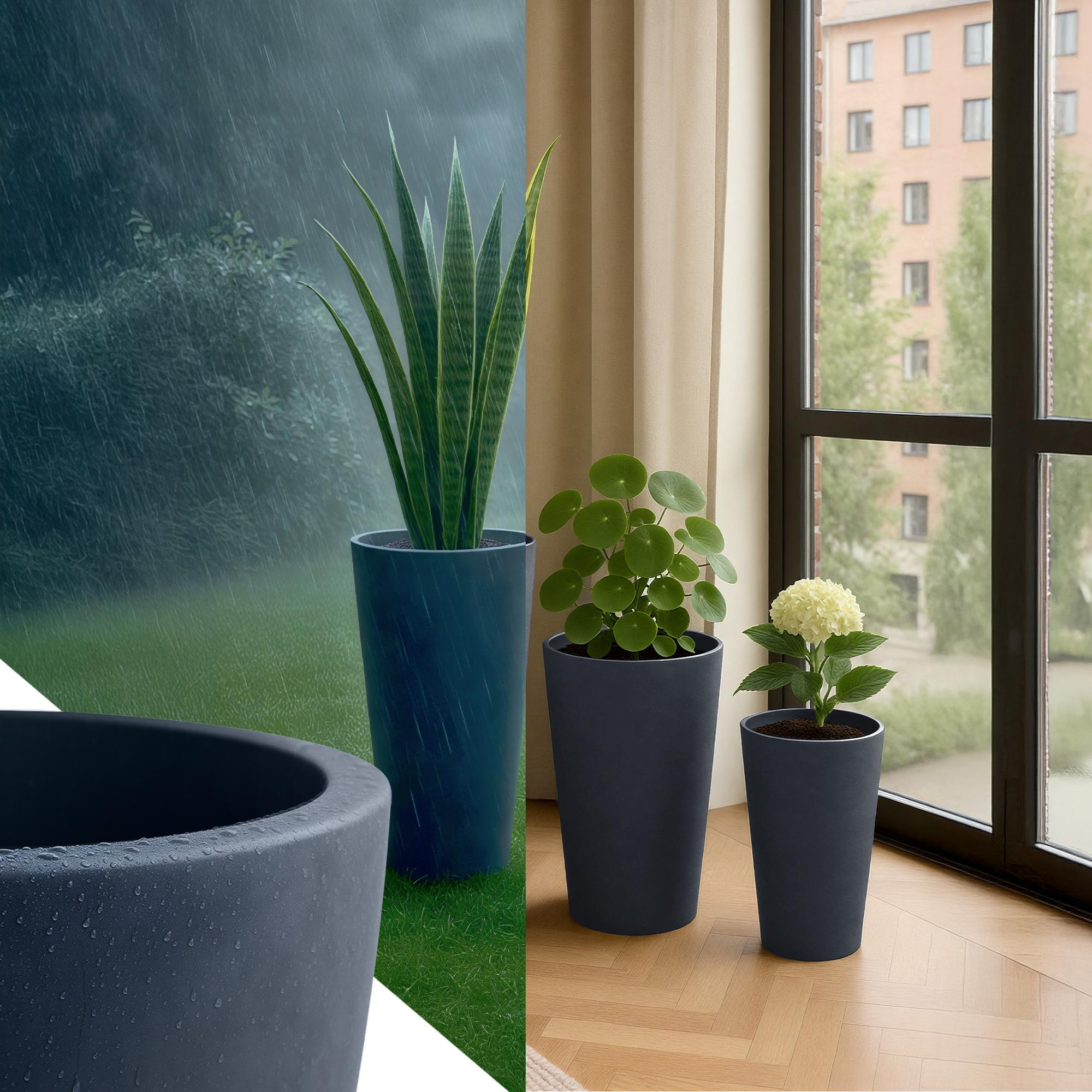 Set de 3 bacs à plantes ronds 3