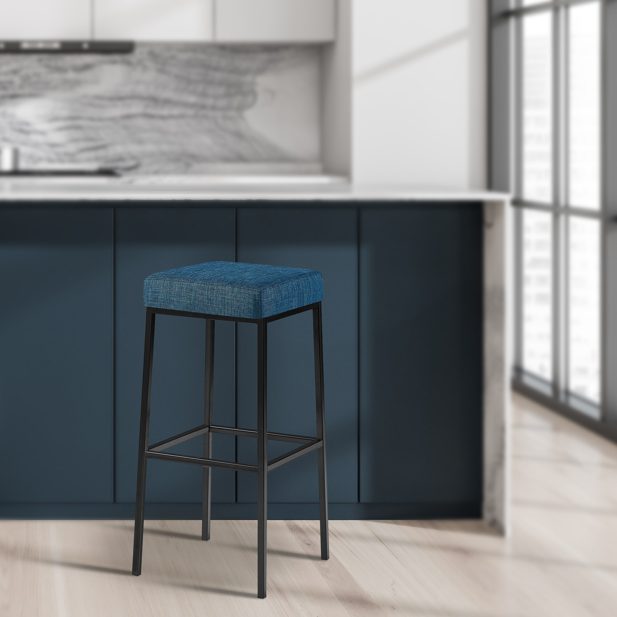 Lot de 2 tabourets de bar Montreal en tissu