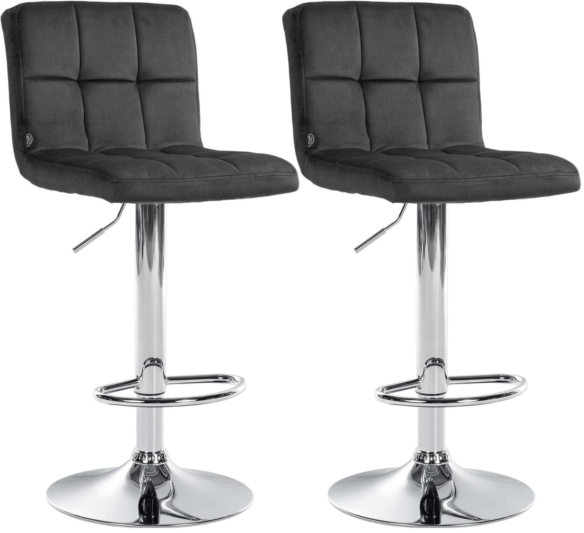 Lot de 2 tabourets de bar Peru velours