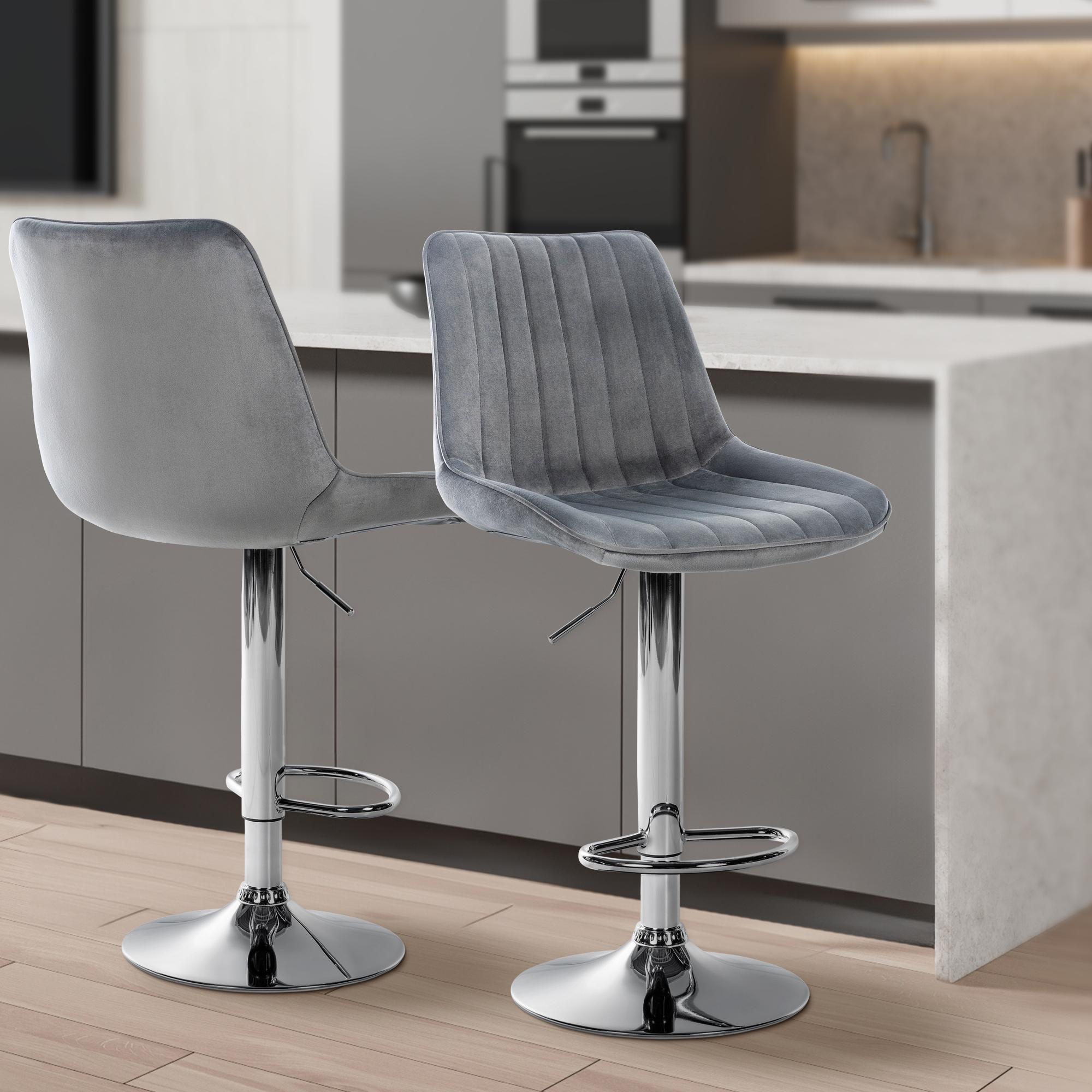 Tabouret de bar Toni en velours