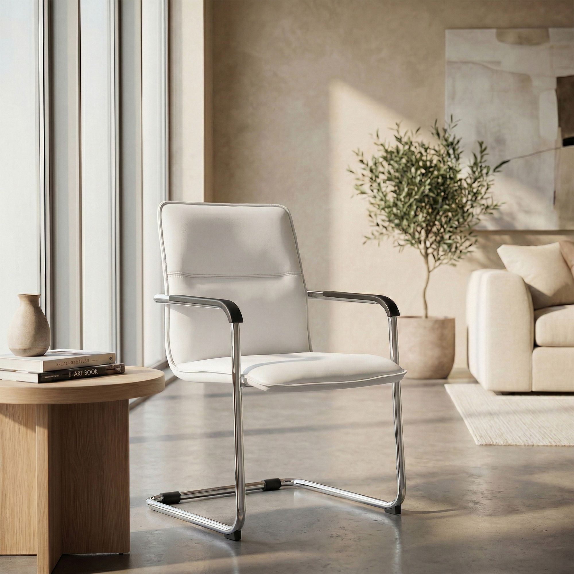 Chaise cantilever Seattle en similicuir