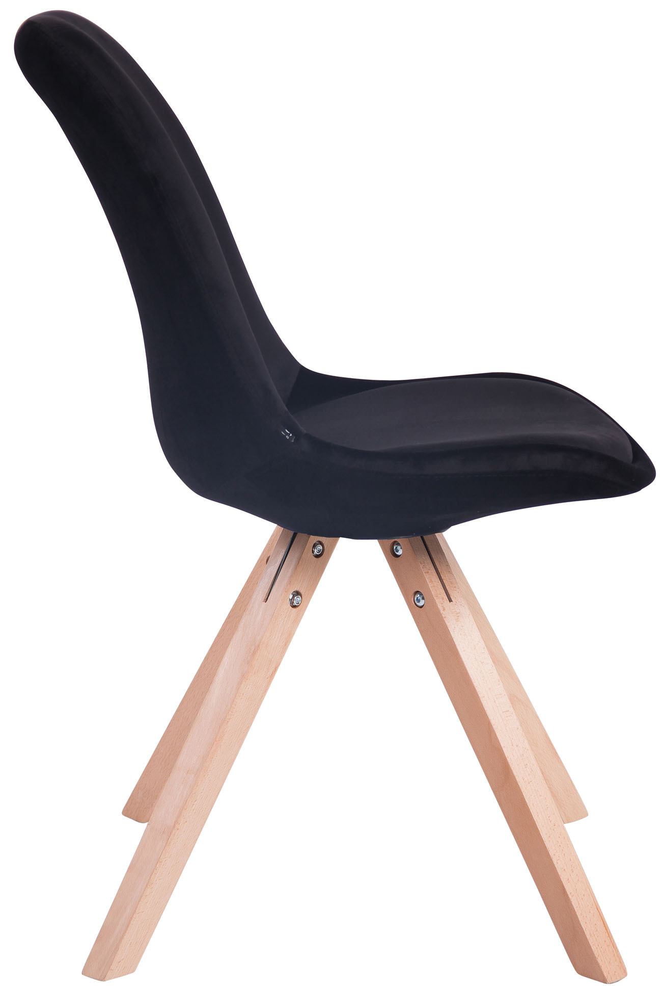 Chaise de salle à manger Toulouse en velours Pieds carrés