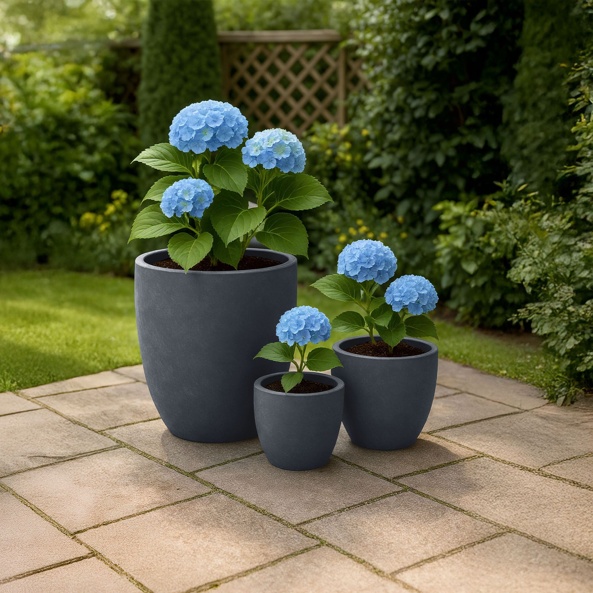 Set de 3 bacs à plantes ronds 1