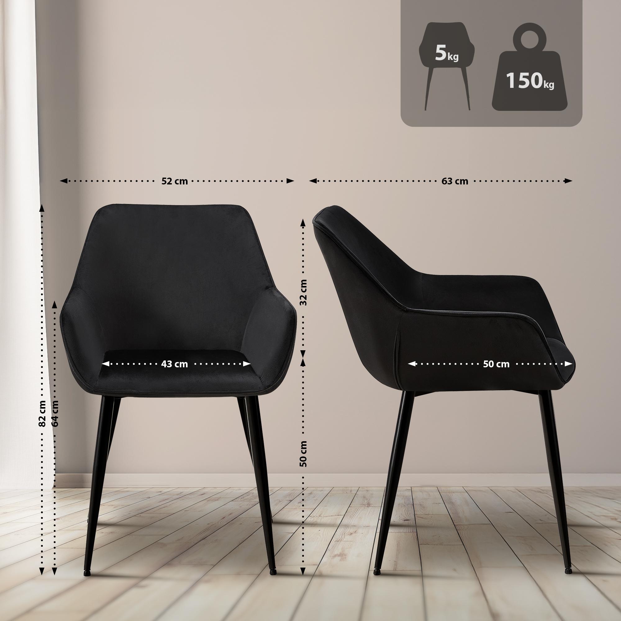Lot de 2 chaises de salle à manger Luena