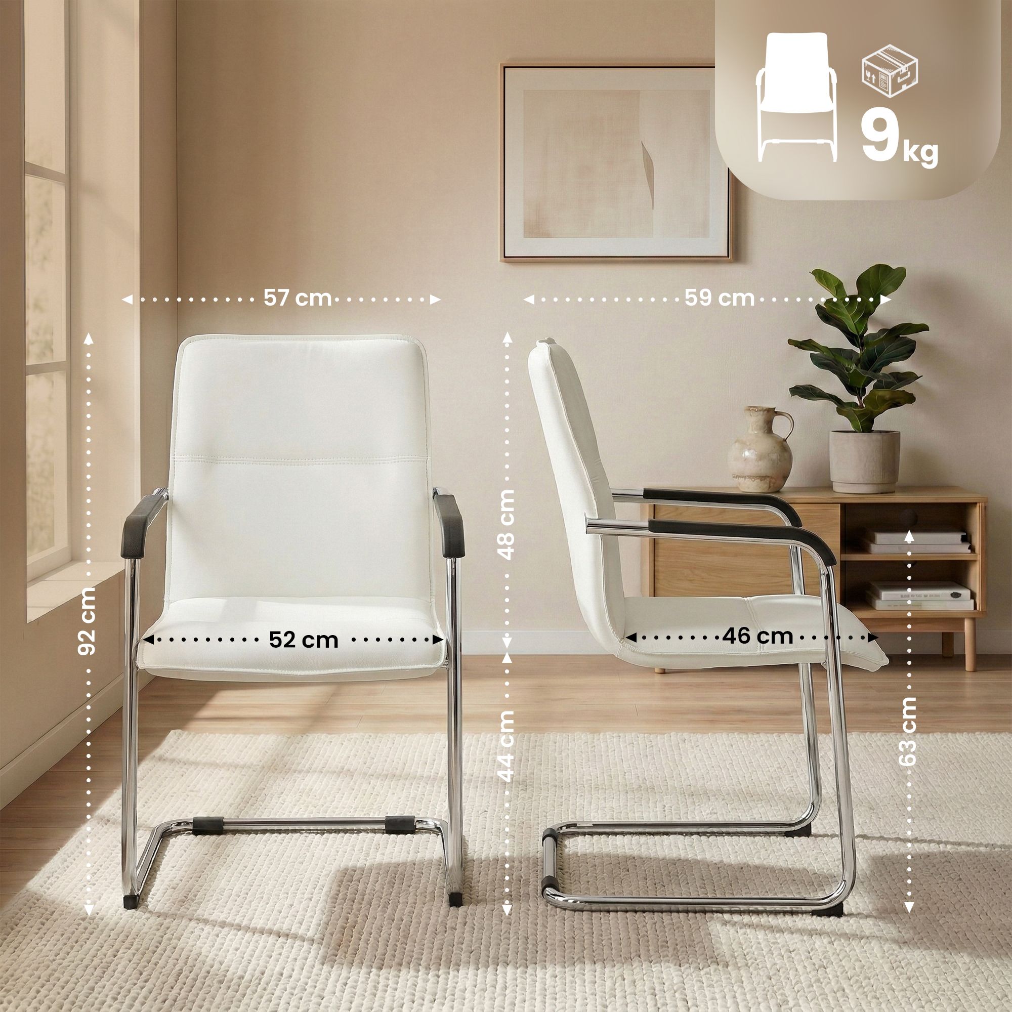 Chaise cantilever Seattle en similicuir