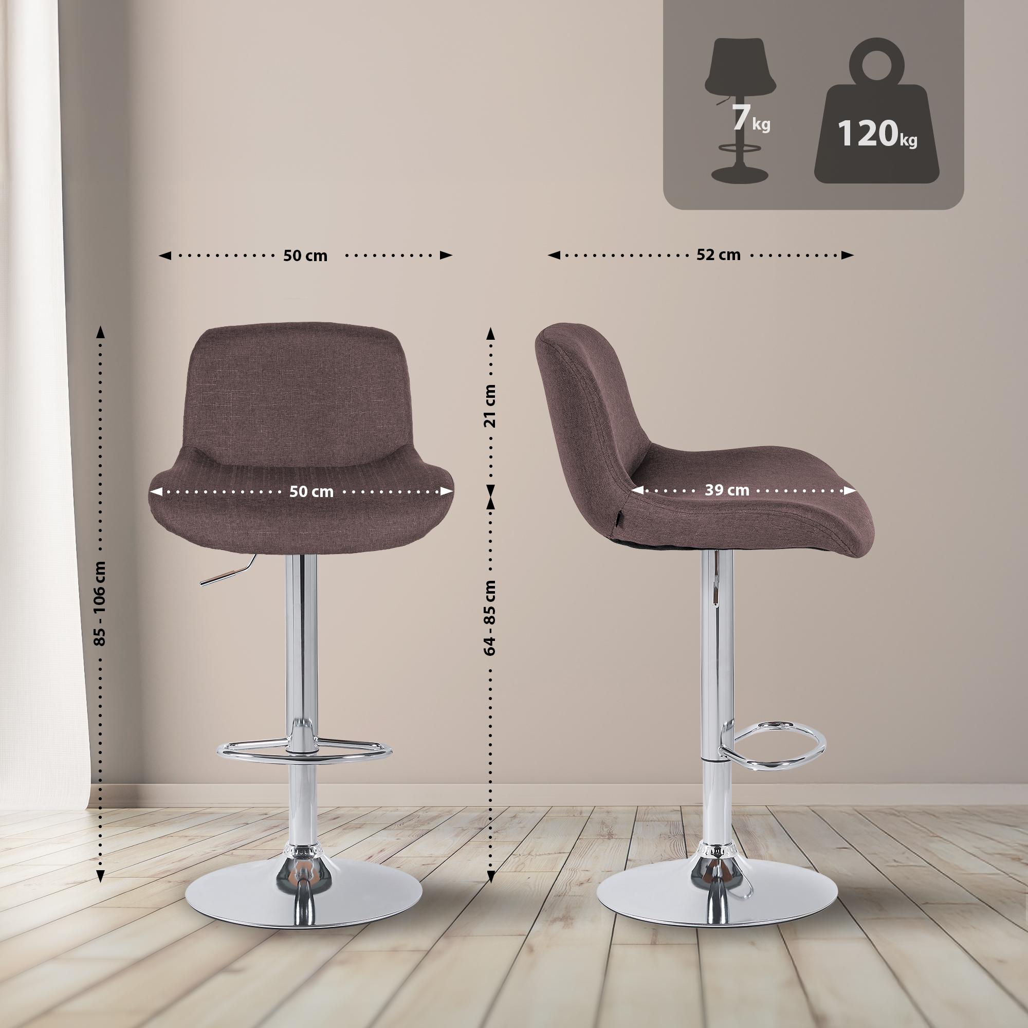 Lot de 2 tabourets de bar Solon chromés