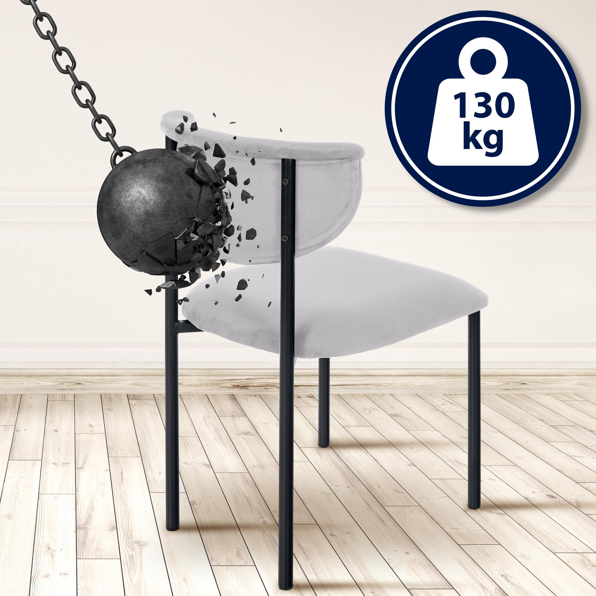 Lot de 2 chaises de salle à manger Gambell en velours