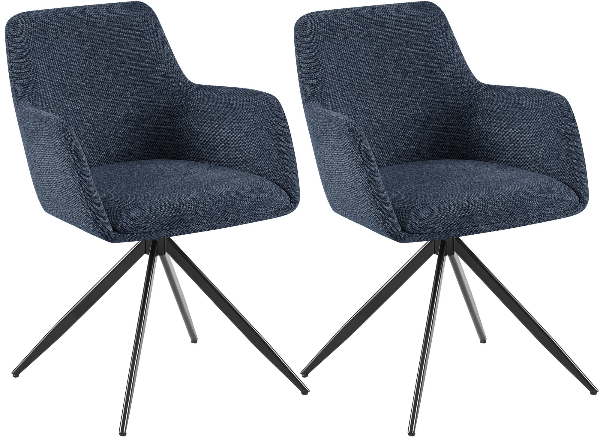 Lot de 2 chaises de salle a manger Olema en tissu