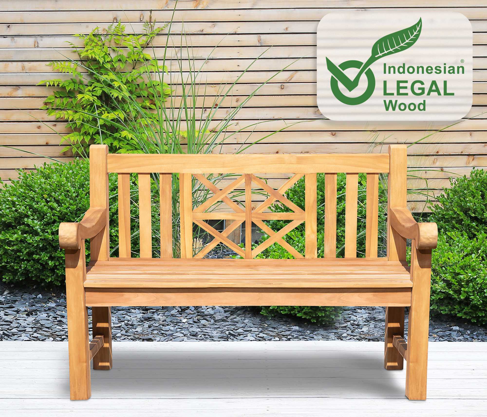 Banc de jardin en bois de teck Florida