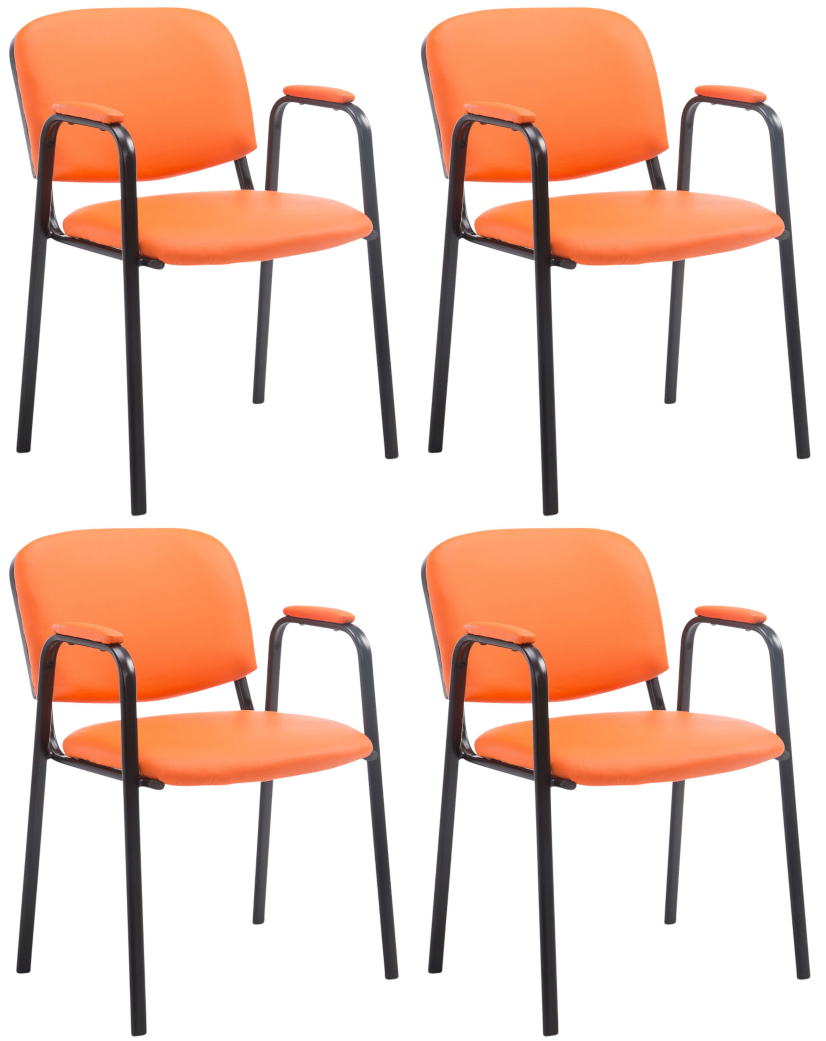 Lot de 4 chaises empilables Ken Pro en simili cuir