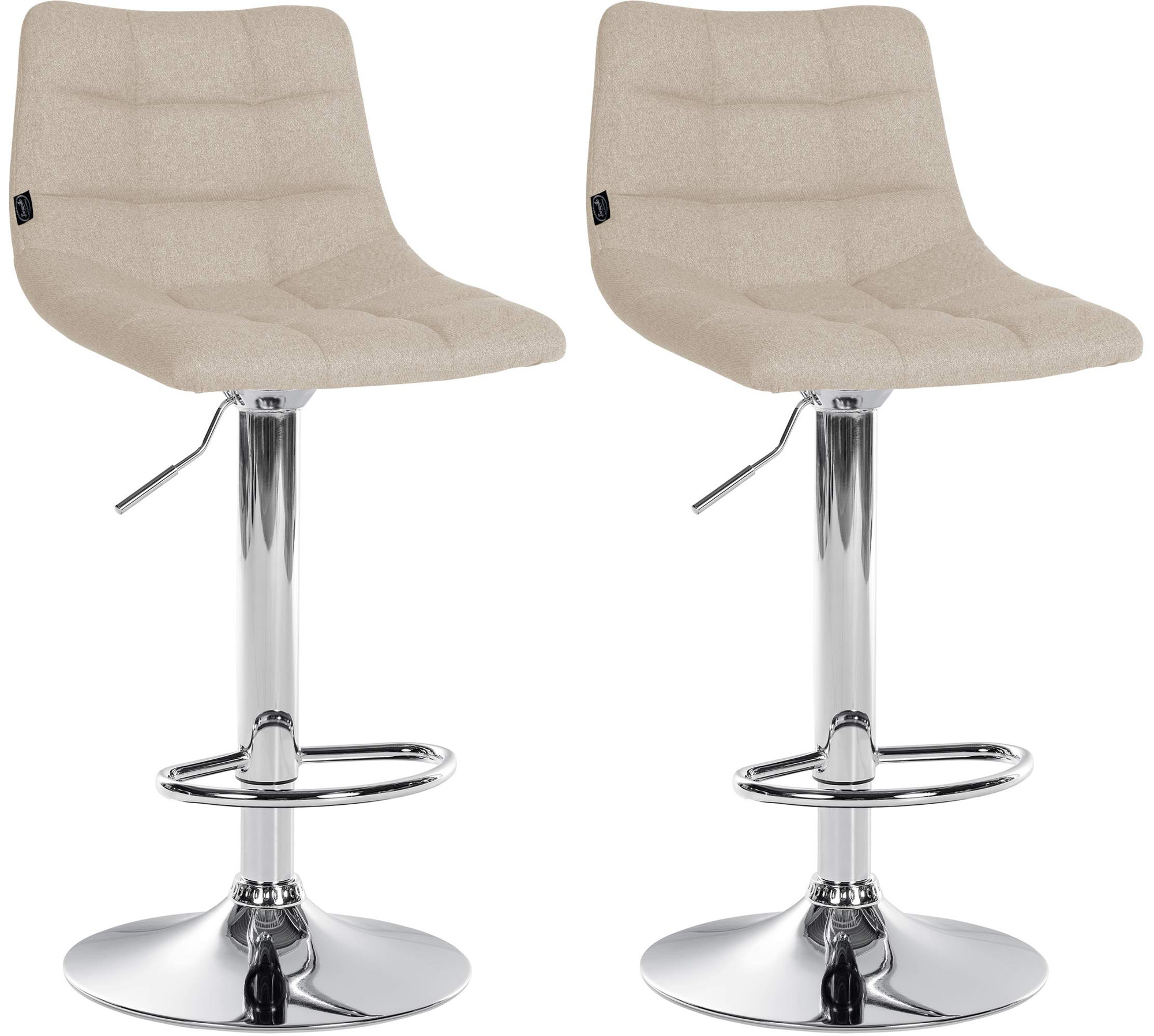 Lot de 2 tabourets de bar Jerry tissu