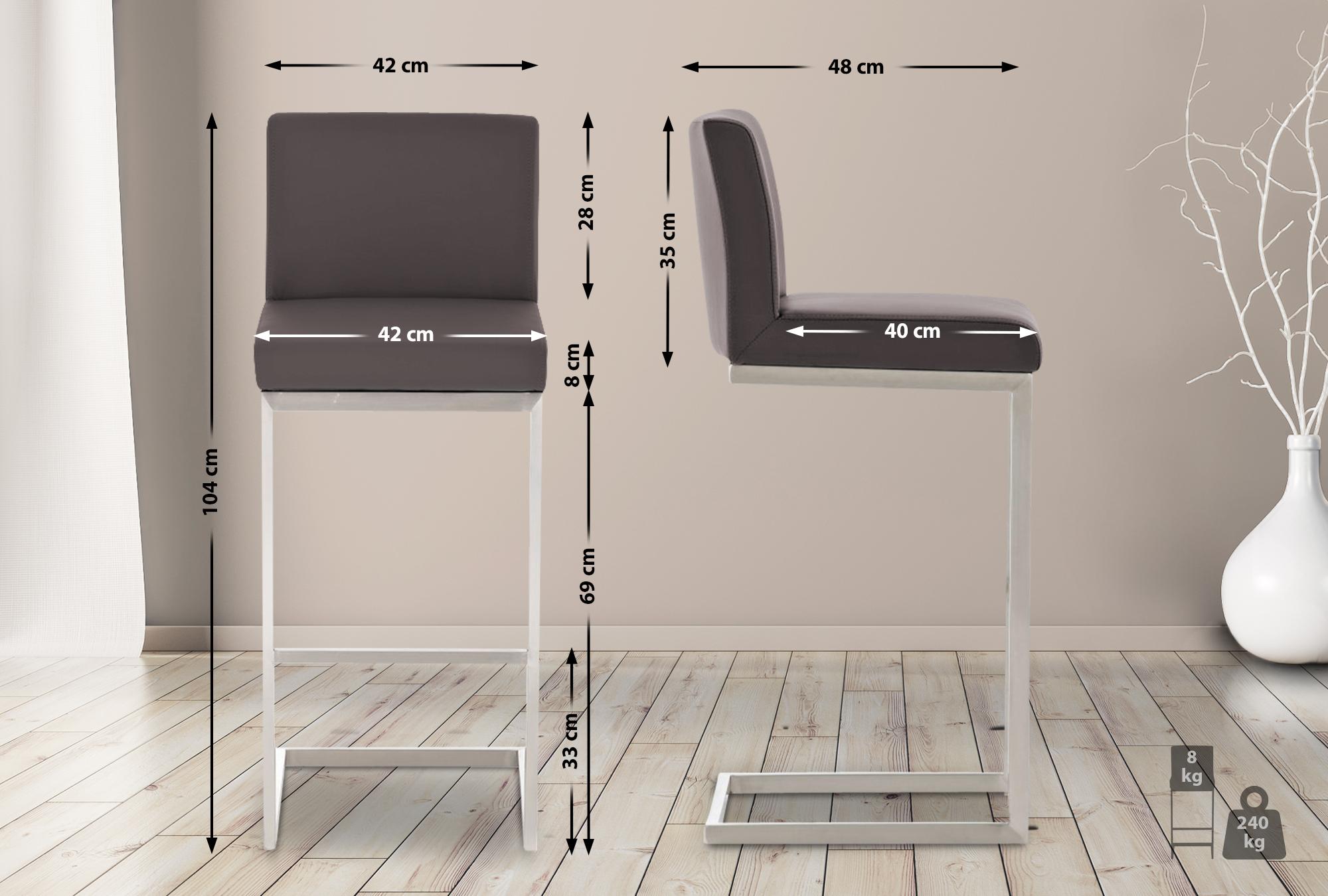 Tabouret de bar Paros en similicuir