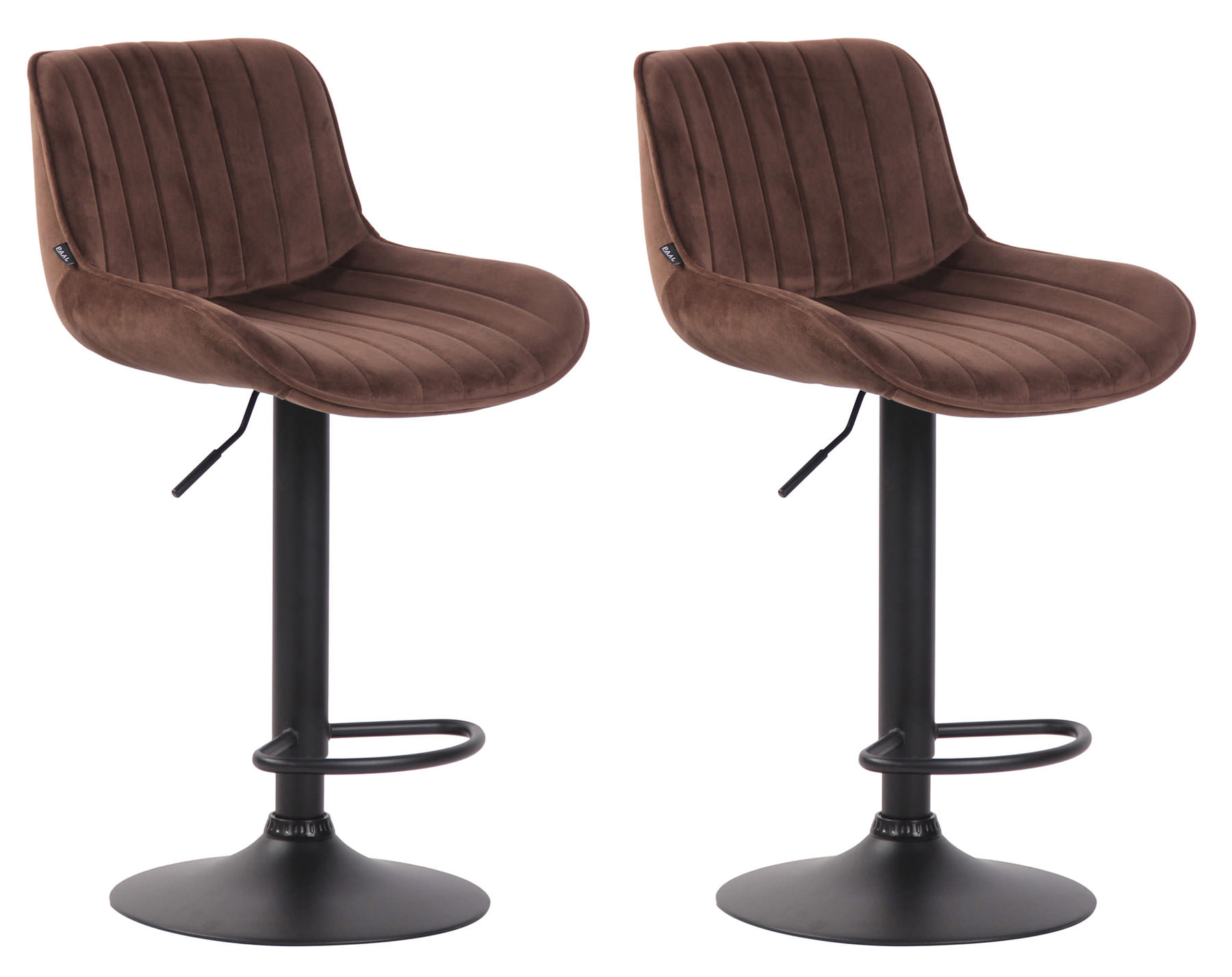 Lot de 2 Tabourets de bar Lentini en Velours Pied trompette en Métal