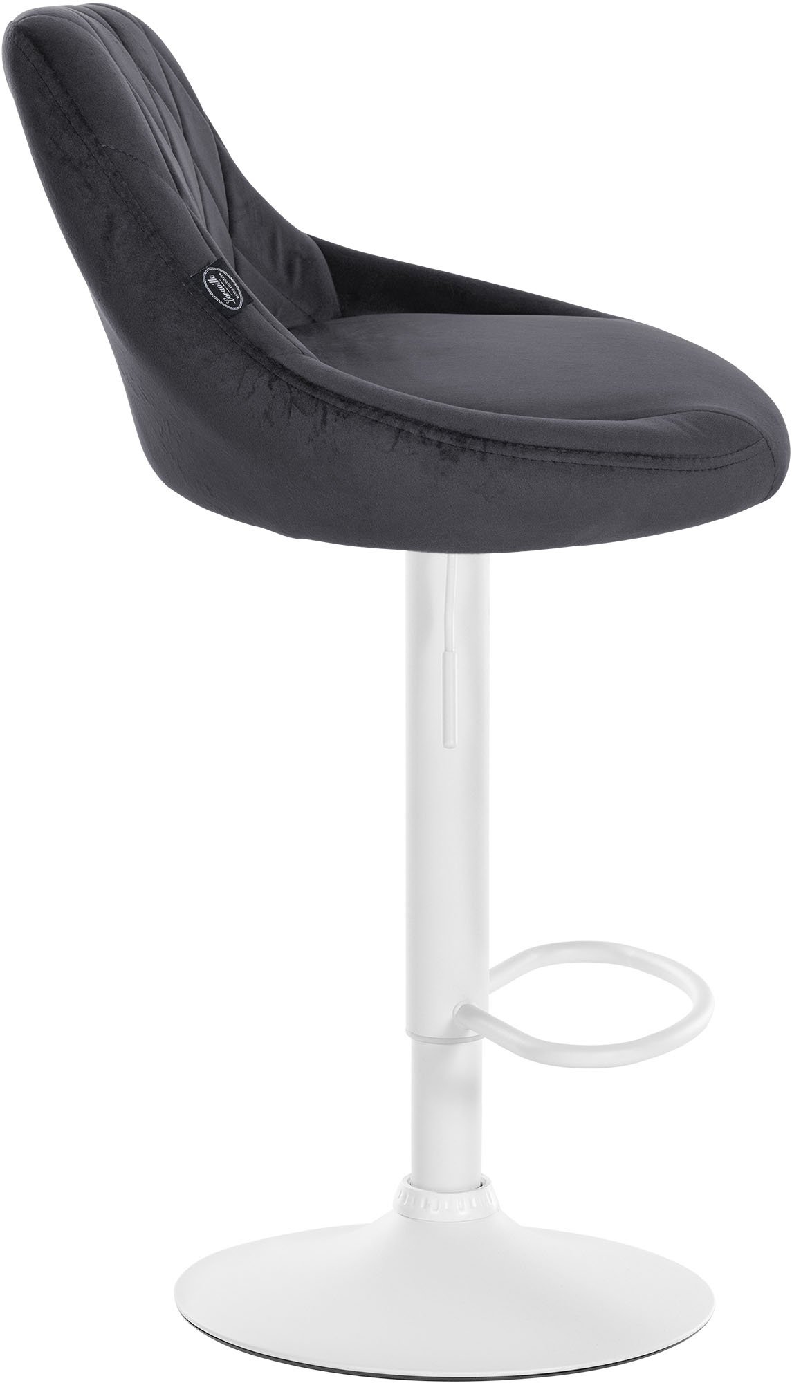 Tabouret de bar Lazio en velours avec pied en métal