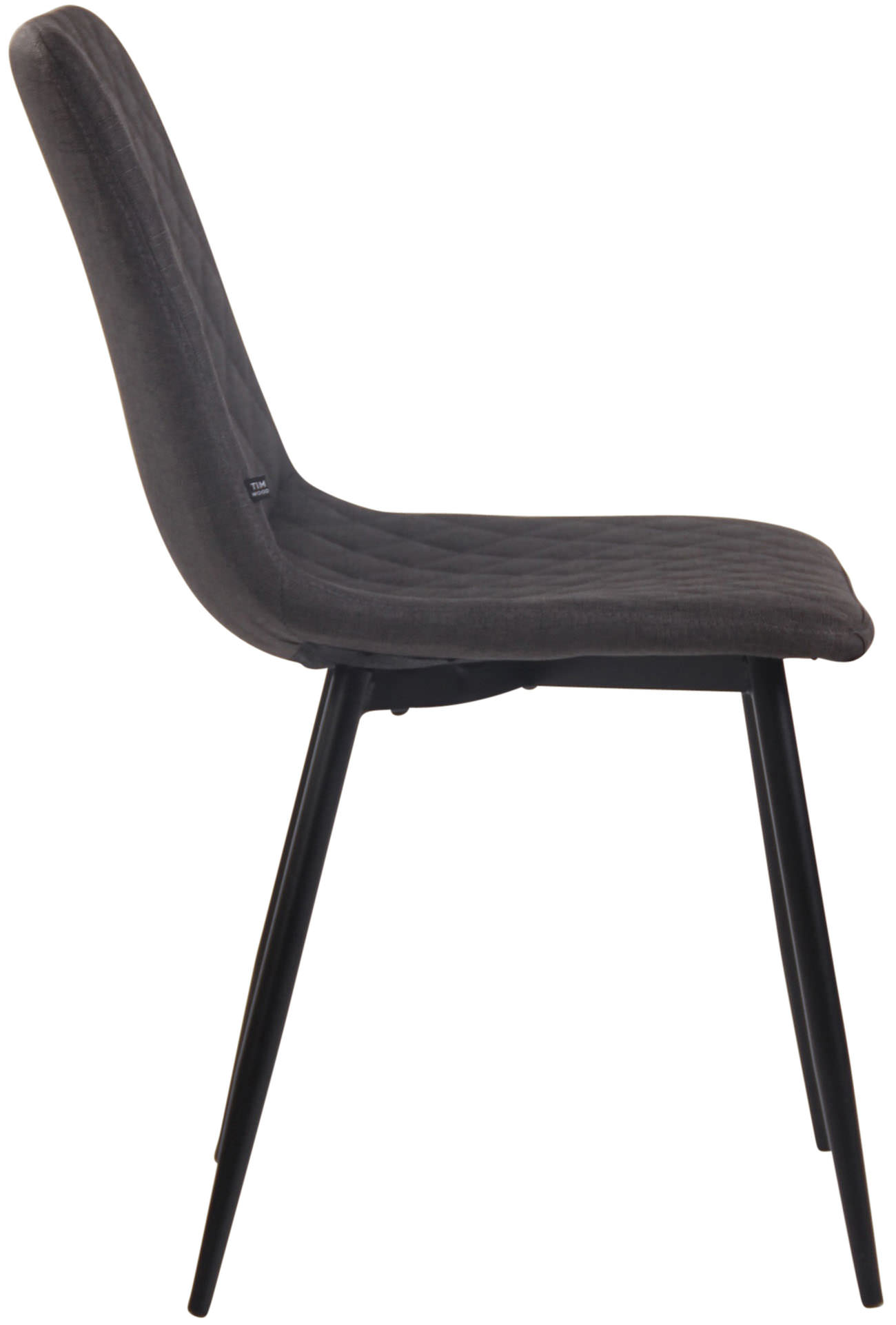 Lot de 4 chaises de salle à manger Telde en tissu avec Piètement en Métal noir mat