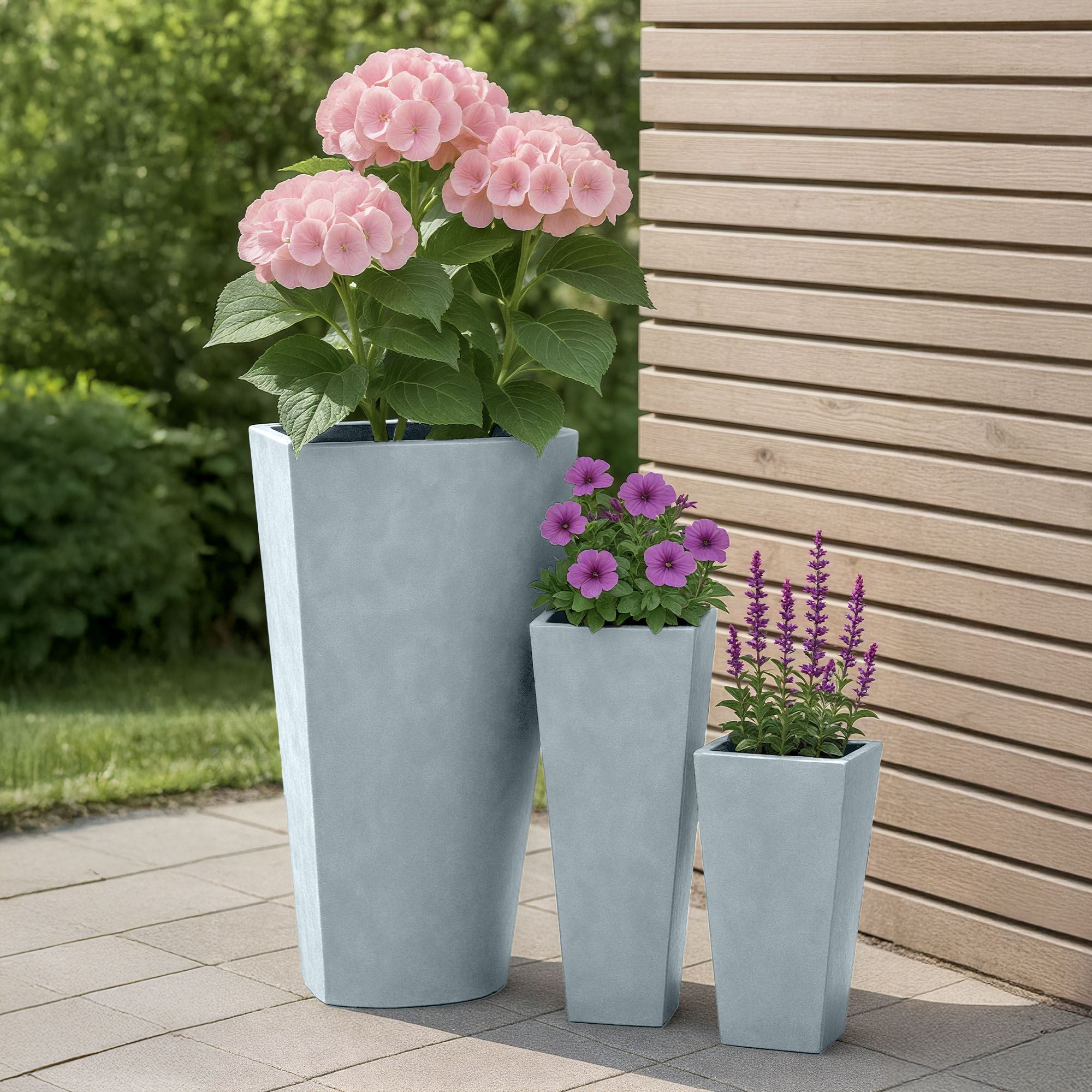 Set de 3 bacs à plantes carrés 2