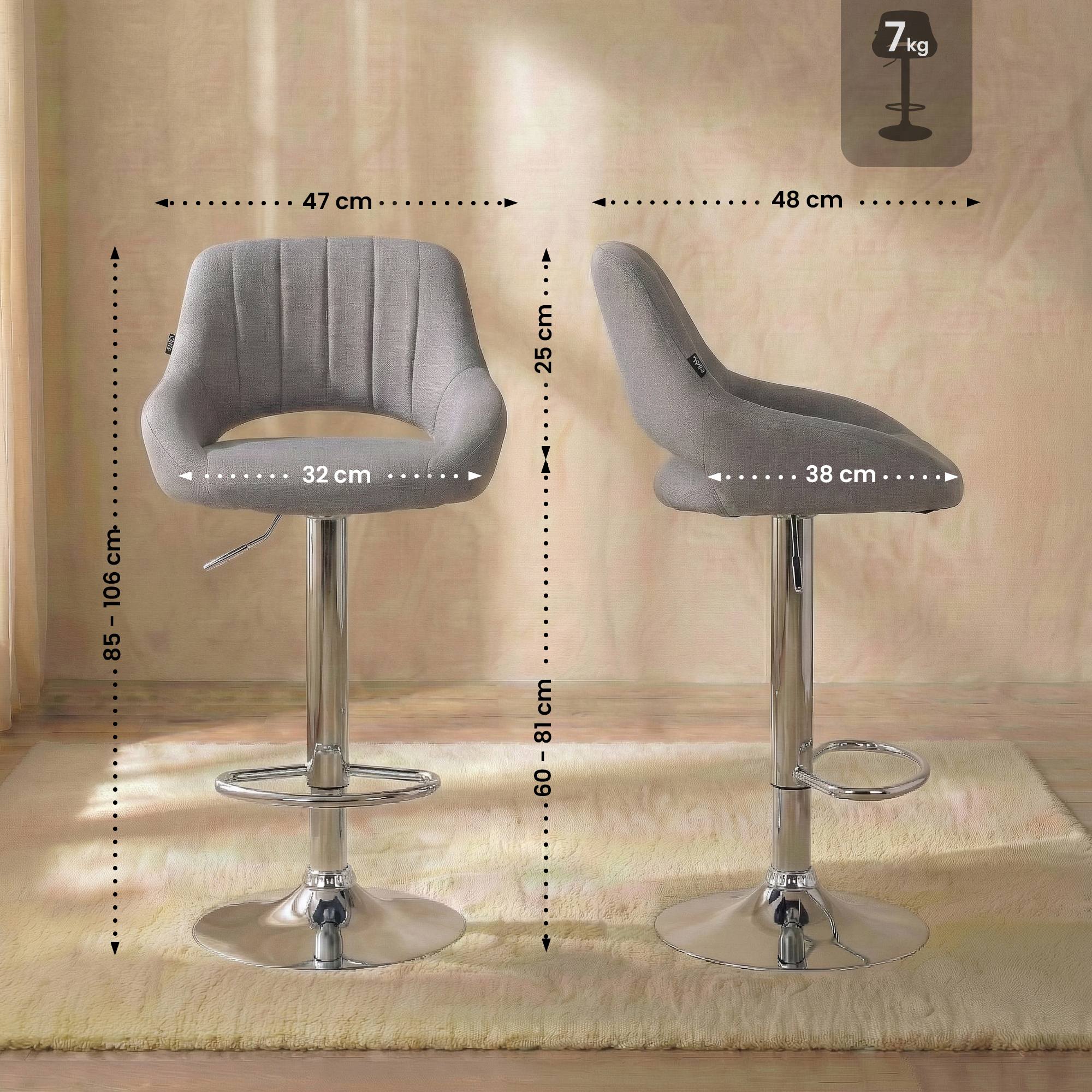 Tabouret de bar Milet en tissu