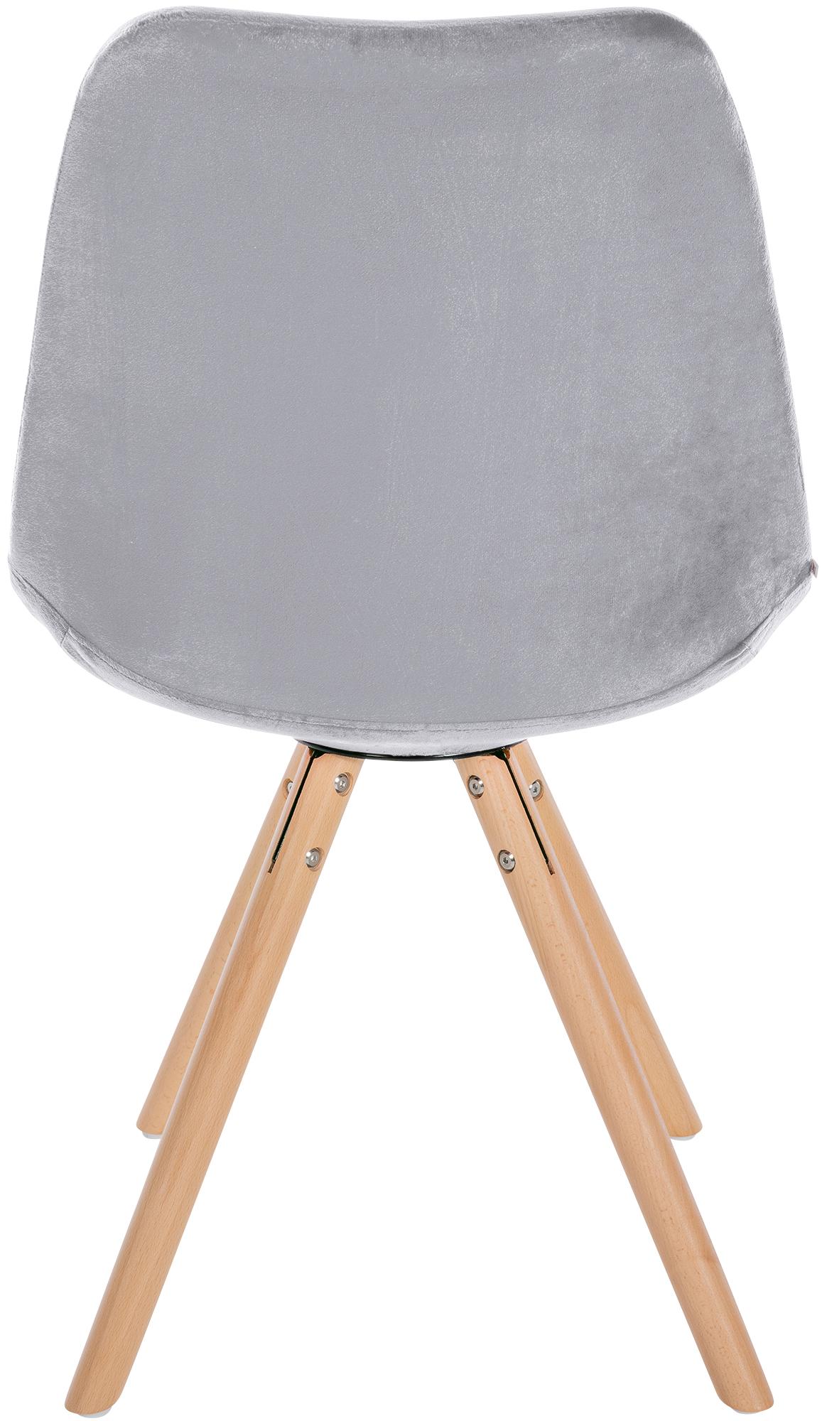 Lot de 4 chaises de salle à manger Sofia en velours Pieds en bois