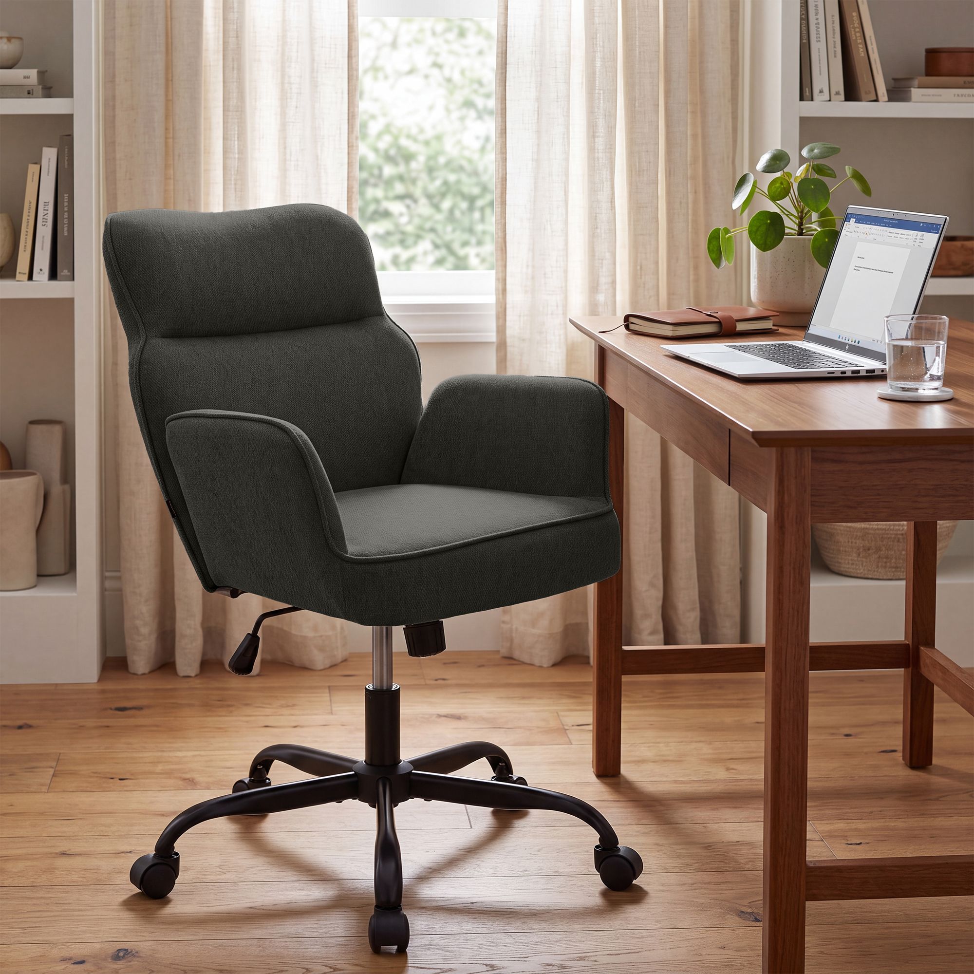 Chaise de bureau Amado en tissu